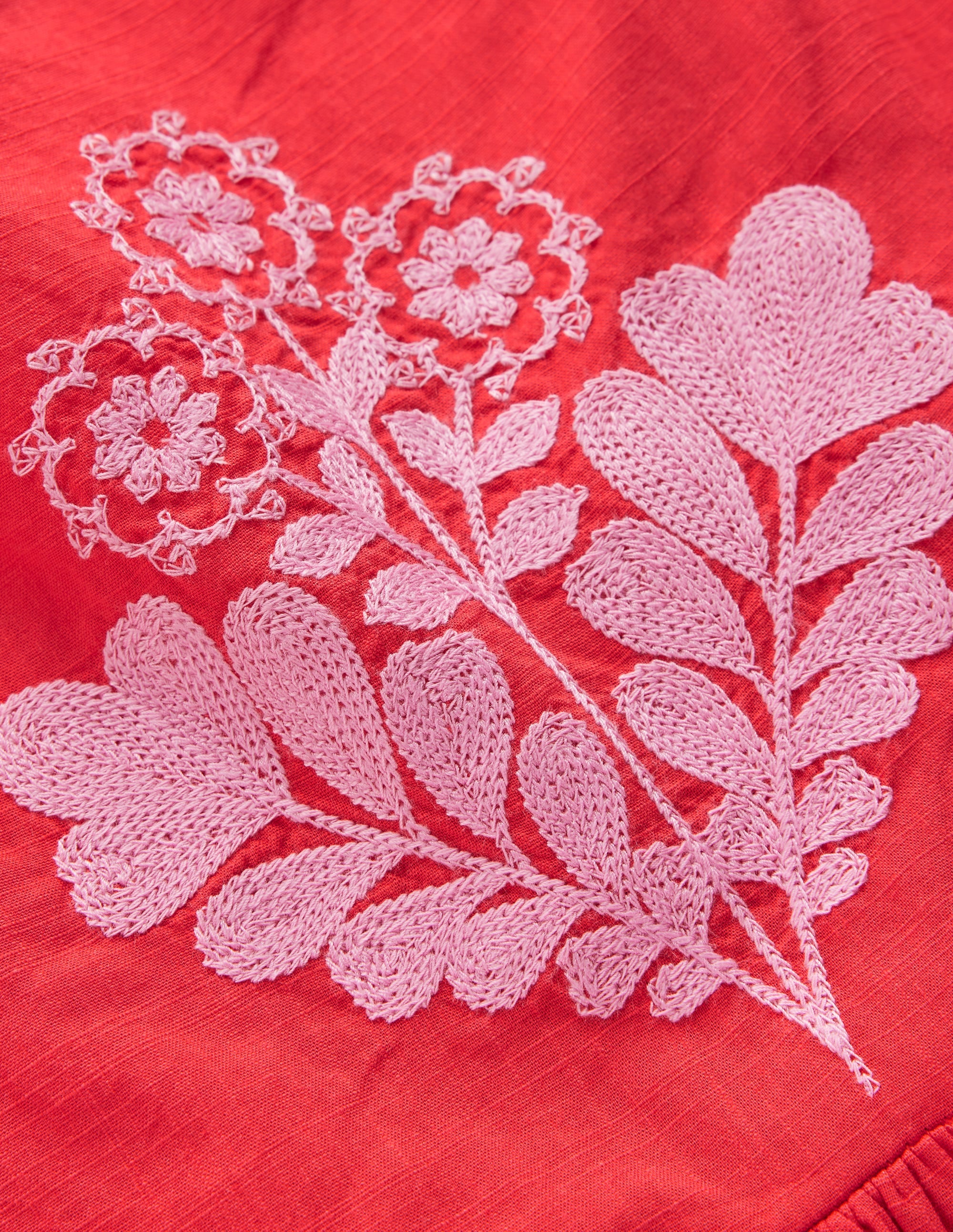 Annalisa Twirly Sundress-Spicy Red Embroidery - Image 4