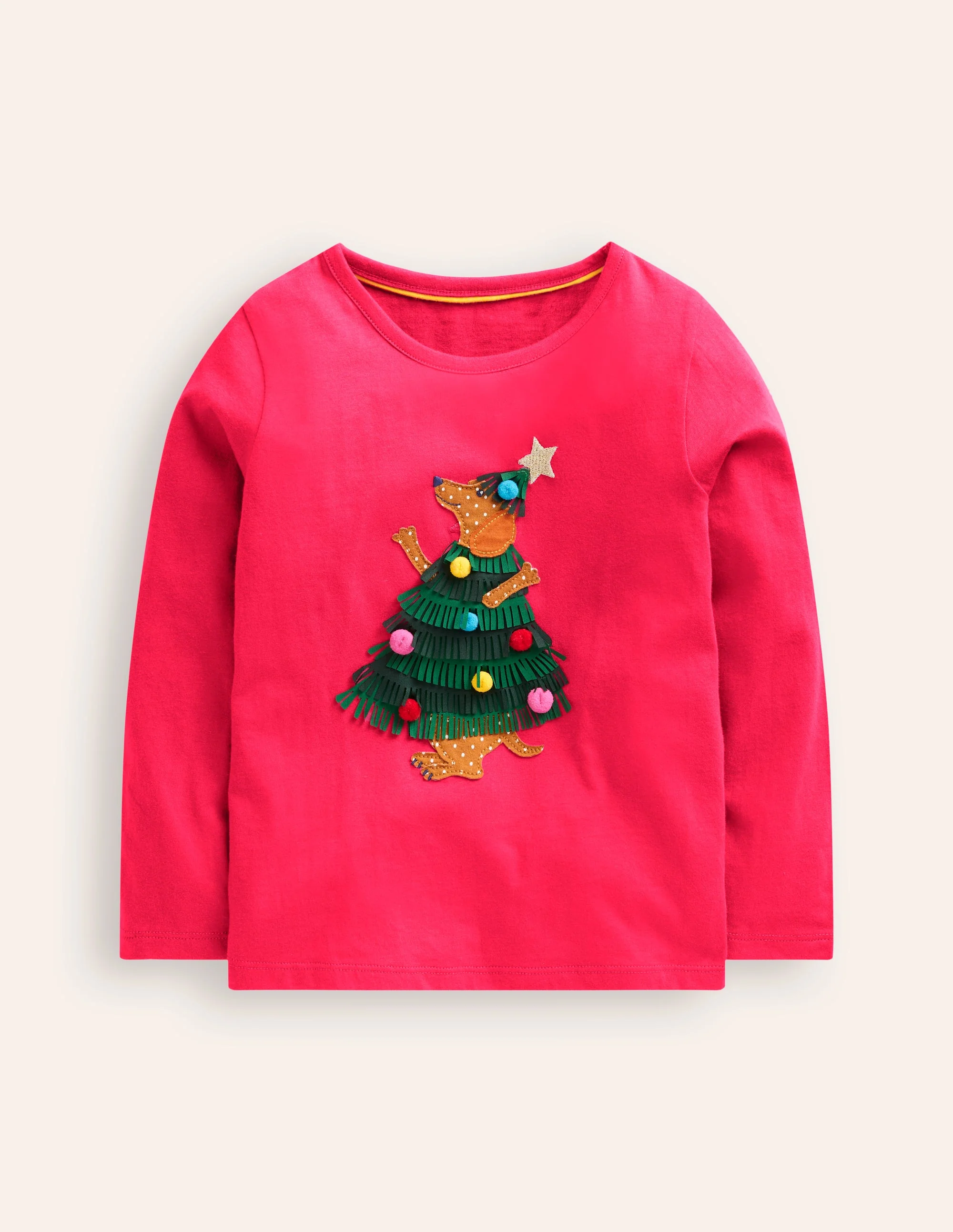 Appliqué Long Sleeve Top-Tickled Pink Dog - Image 4