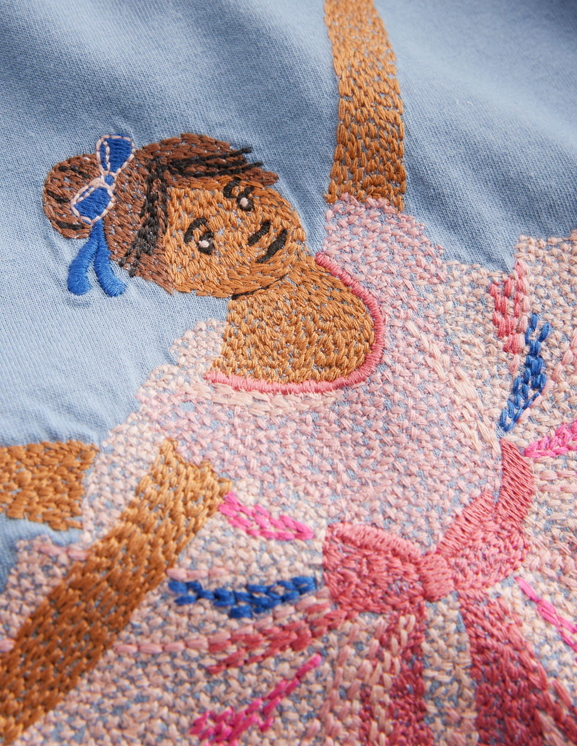 Appliqué Puff-Sleeve Top-Pebble Blue Ballerina - Image 3