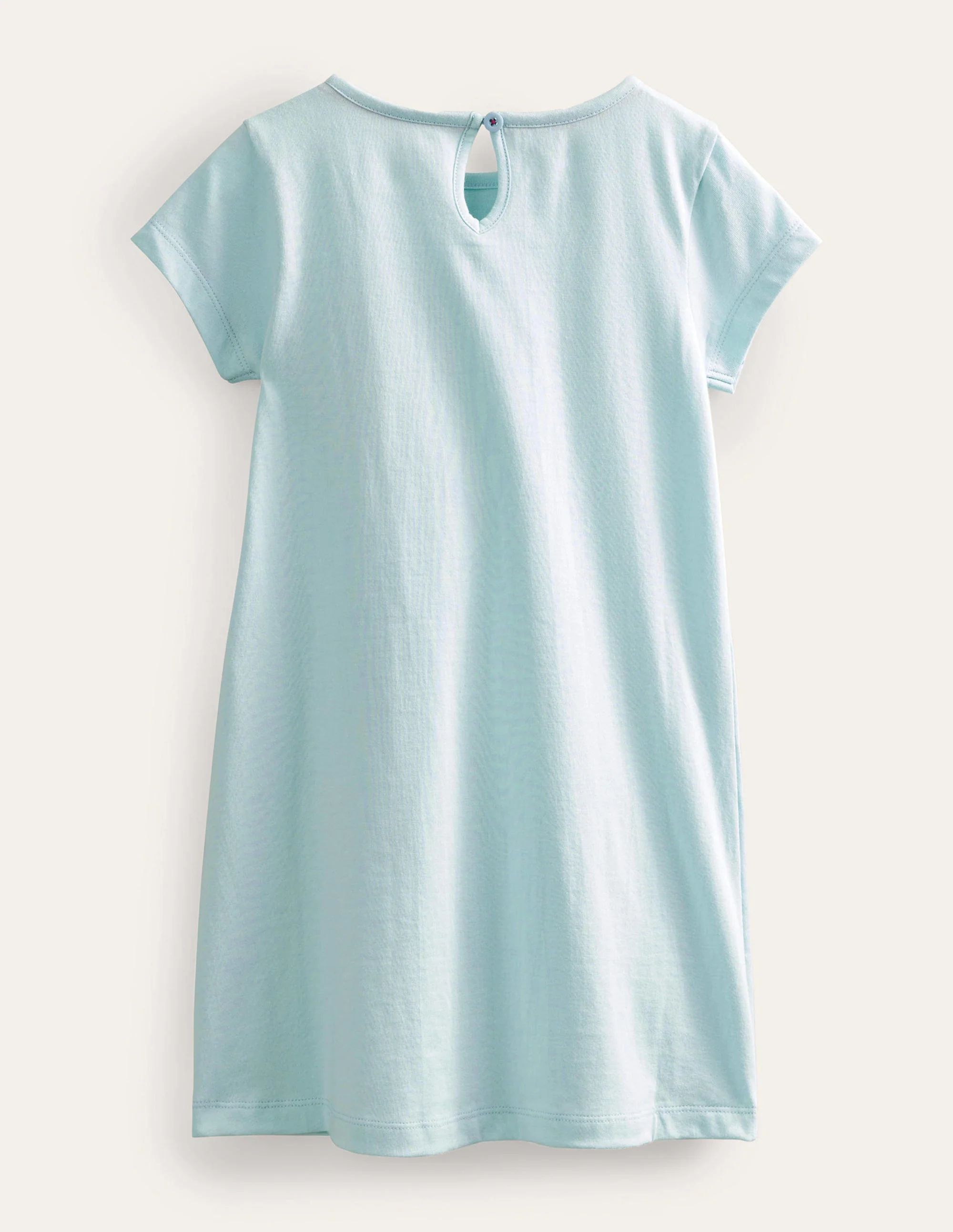 Applique T-Shirt Dress-Iced Aqua Blue - Image 2