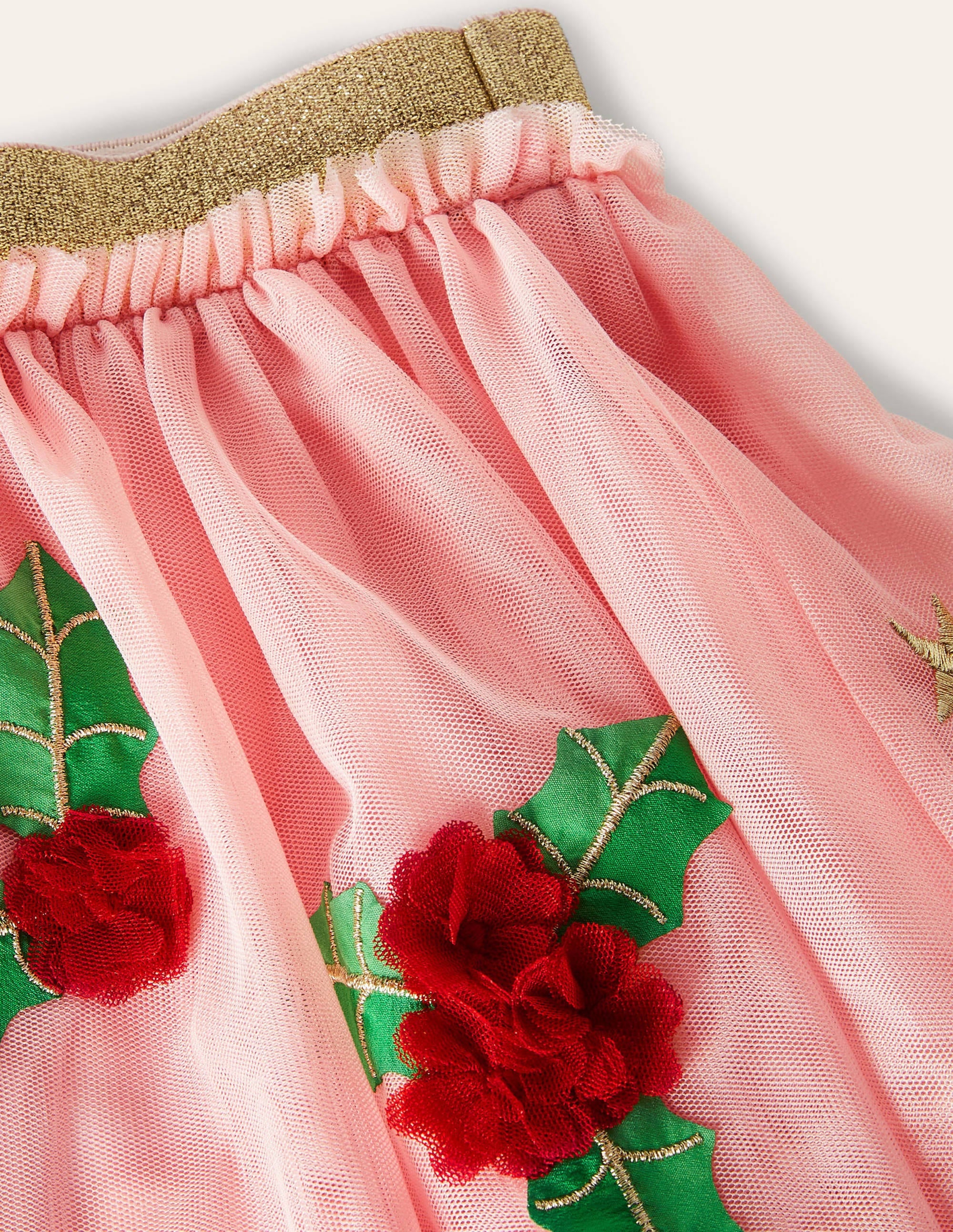 Appliqué Tulle Skirt-Boto Pink Holly - Image 3