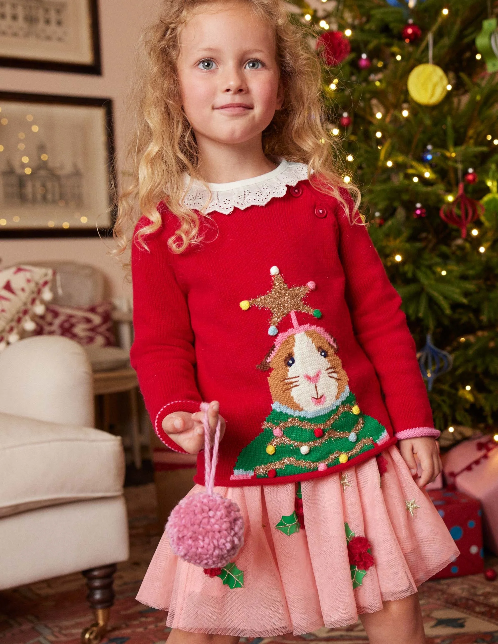 Appliqué Tulle Skirt-Boto Pink Holly - Image 4
