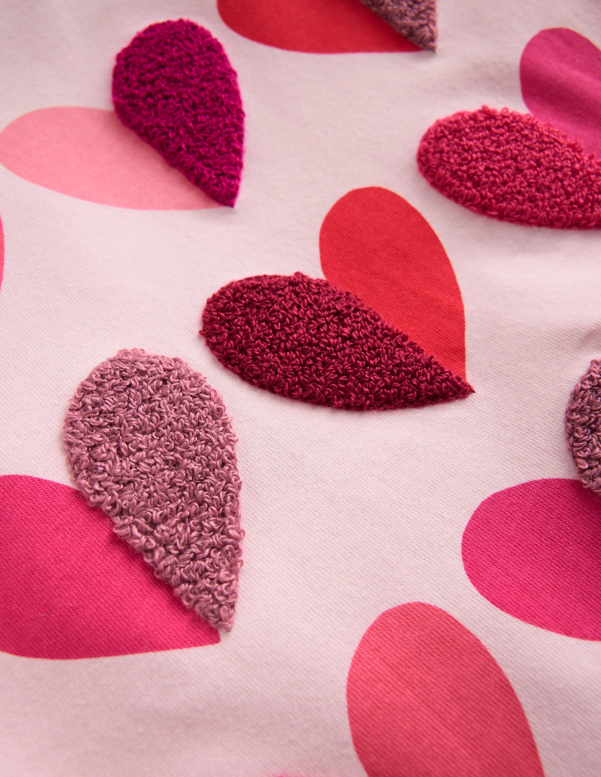 Ari Long Sleeve Boucle T-shirt-Chalk Pink Hearts - Image 3