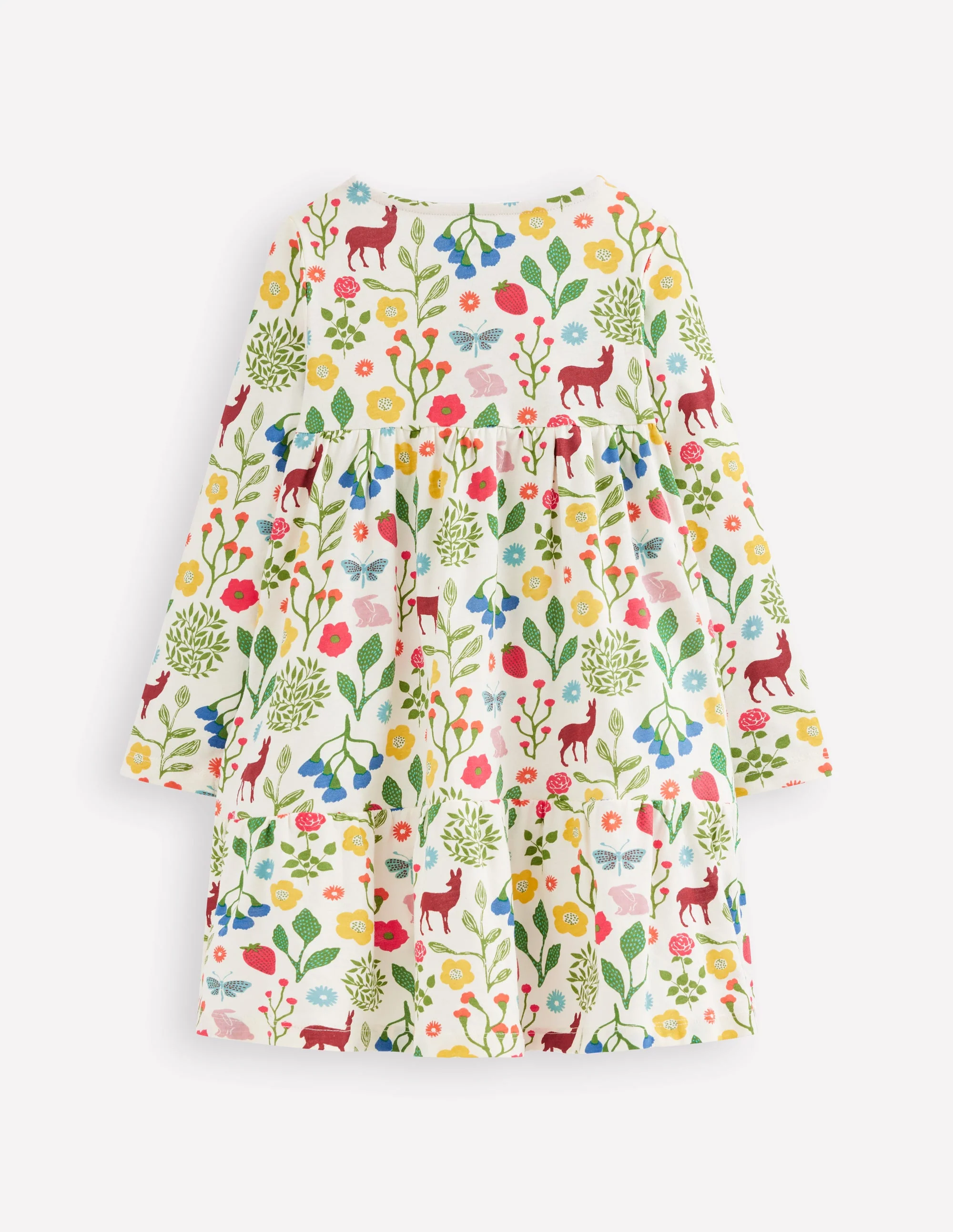 Ariel Long Sleeve Twirly Dress-Soft Ivory Woodland Walk - Image 2