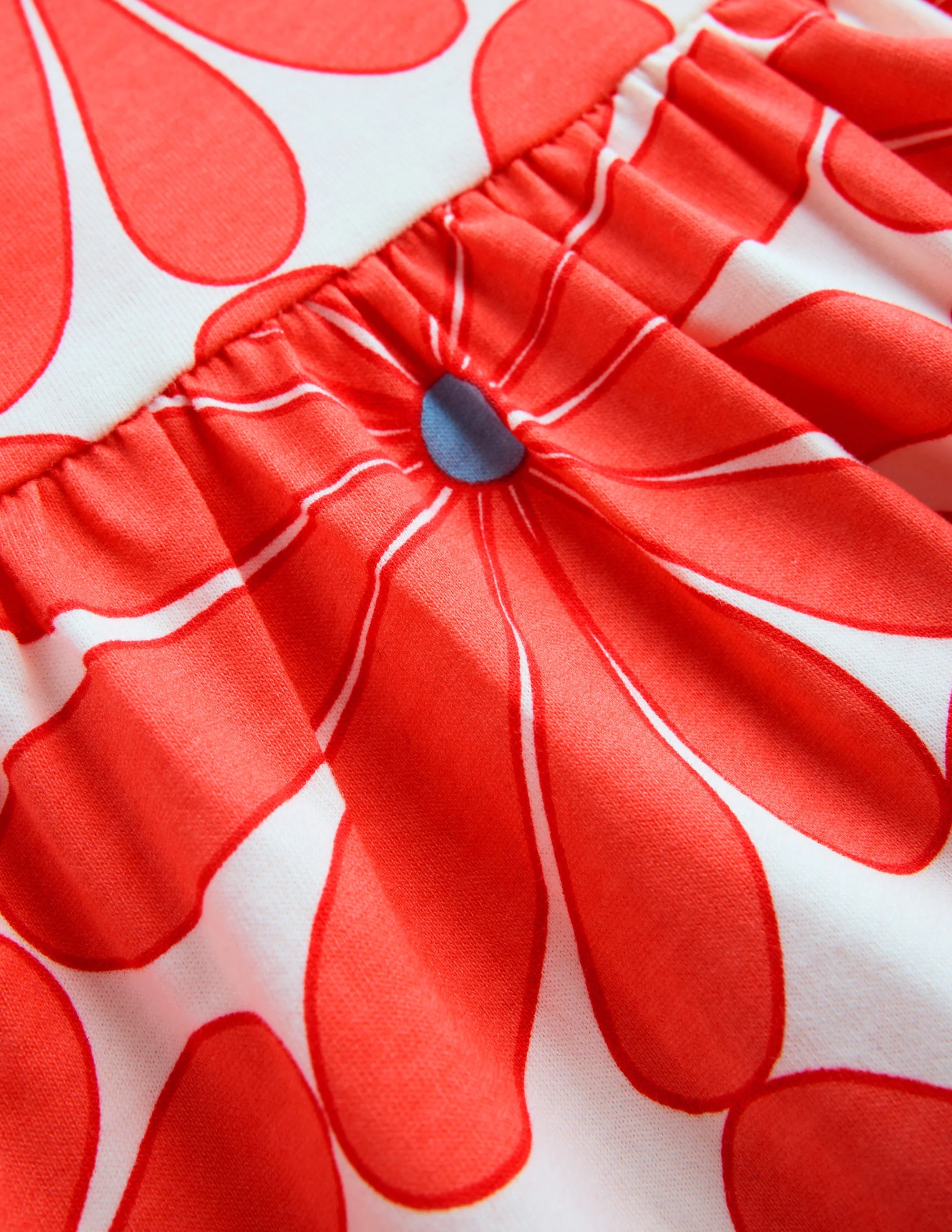 Ariel Twirly Jersey Dress-Coral Orange Giant Daisy - Image 3