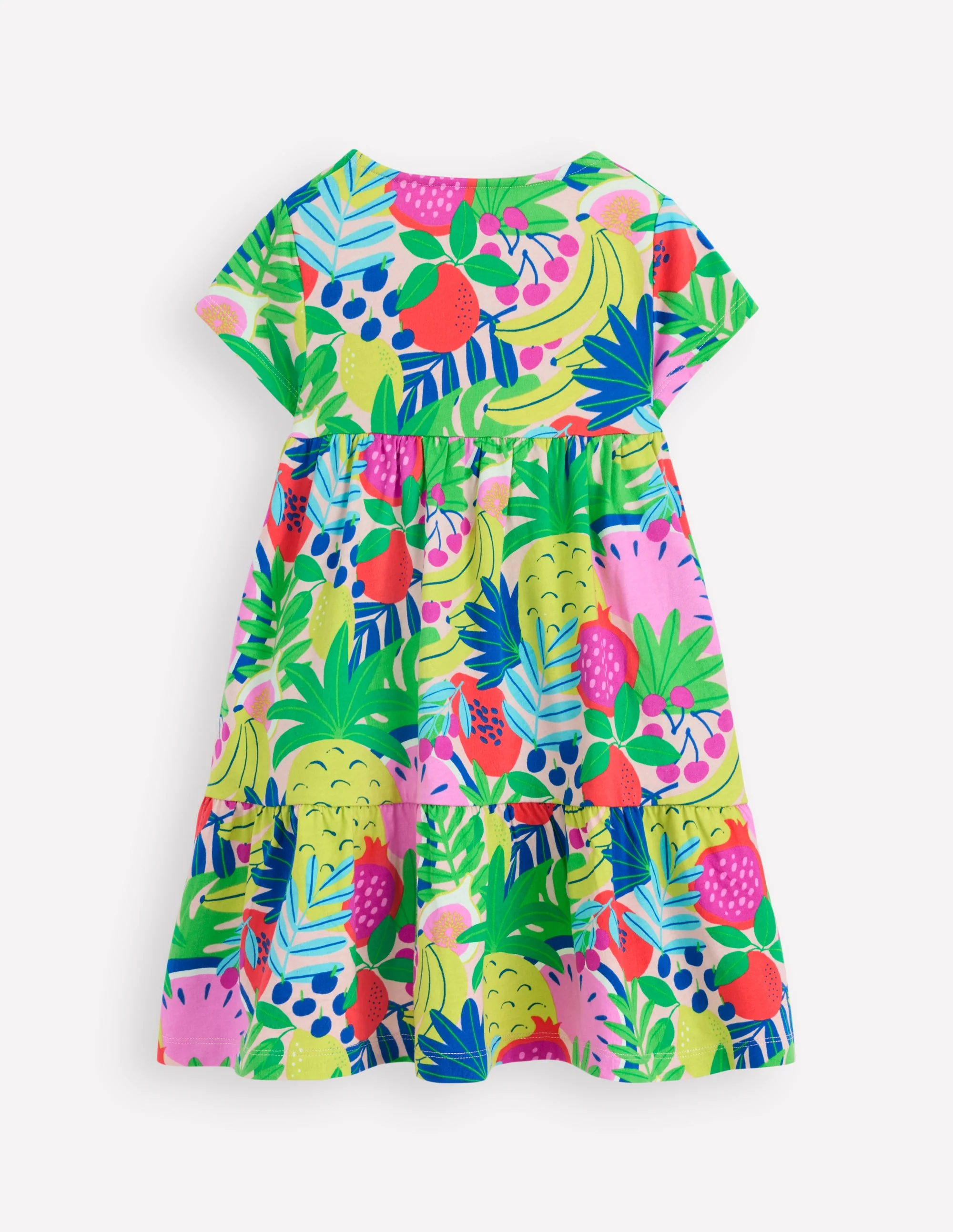 Ariel Twirly Jersey Dress-Multi Tropical Fruit - Image 2