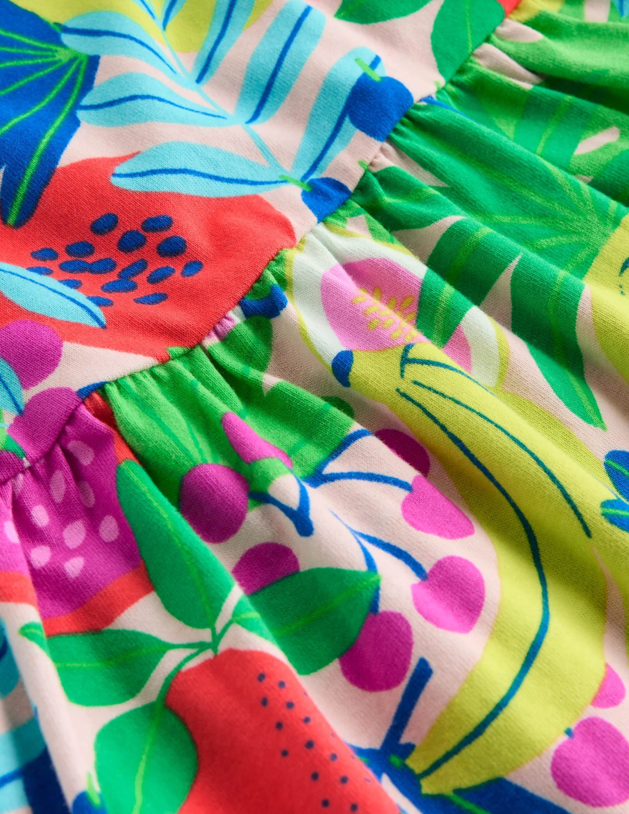 Ariel Twirly Jersey Dress-Multi Tropical Fruit - Image 3