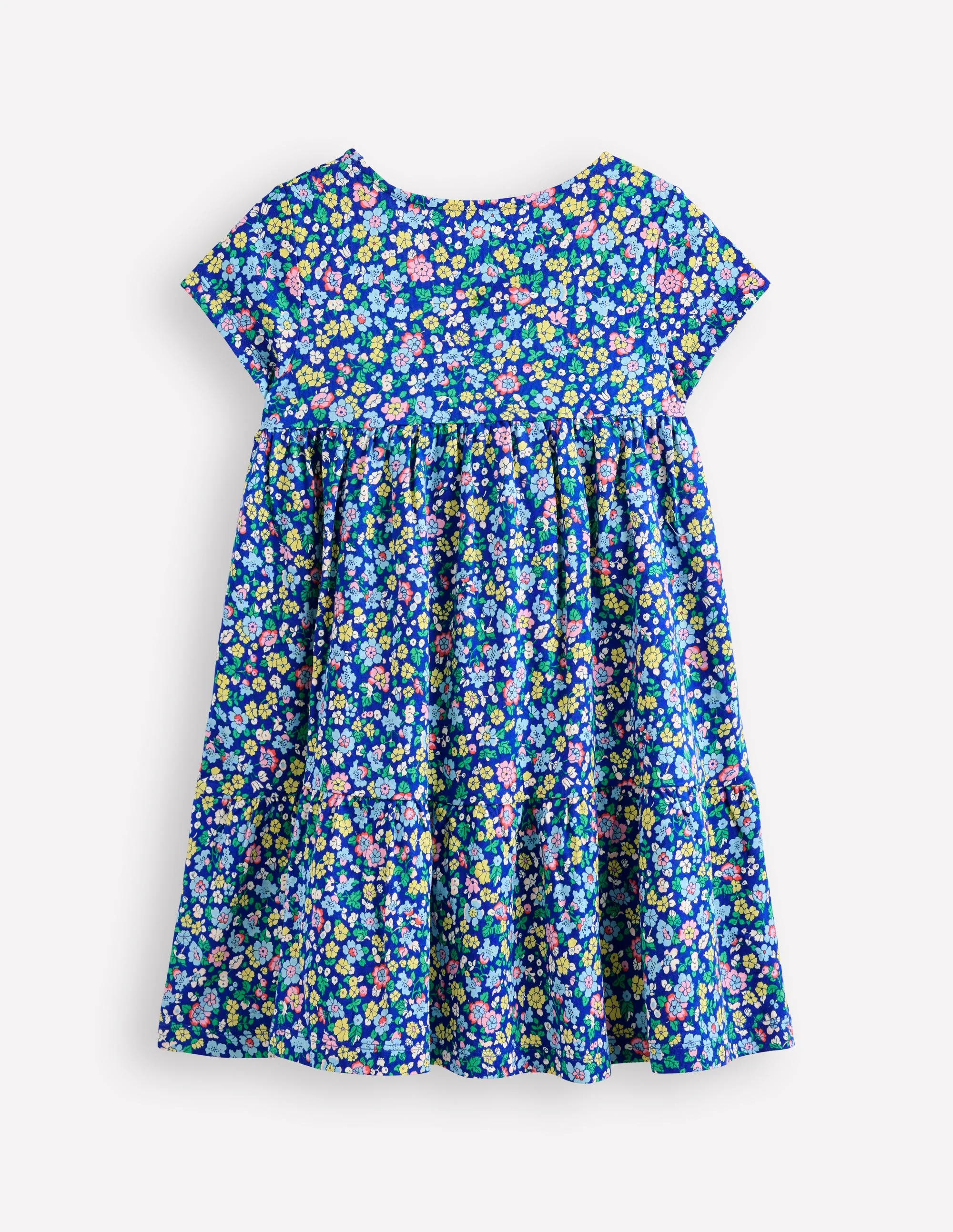 Ariel Twirly Jersey Dress-Sapphire Blue Nautical Floral - Image 2