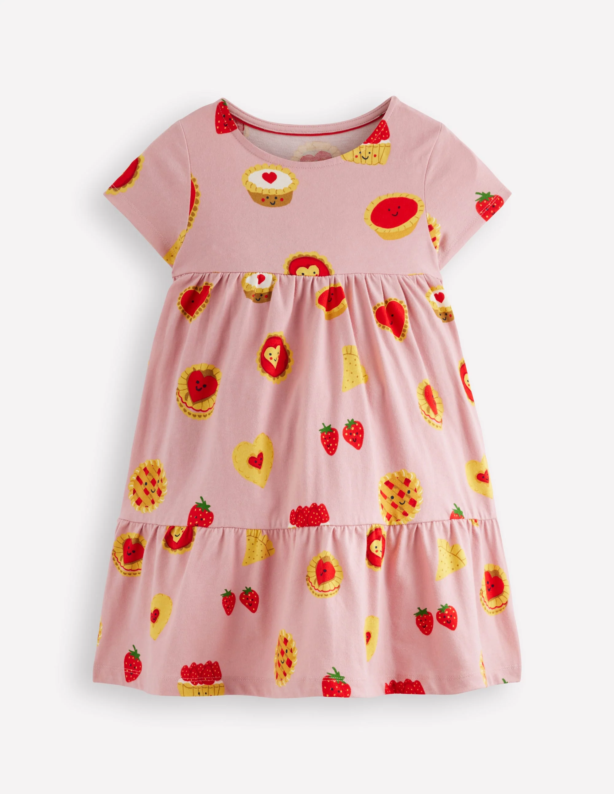 Ariel Twirly Jersey Dress-Vintage Pink Sweet Treats