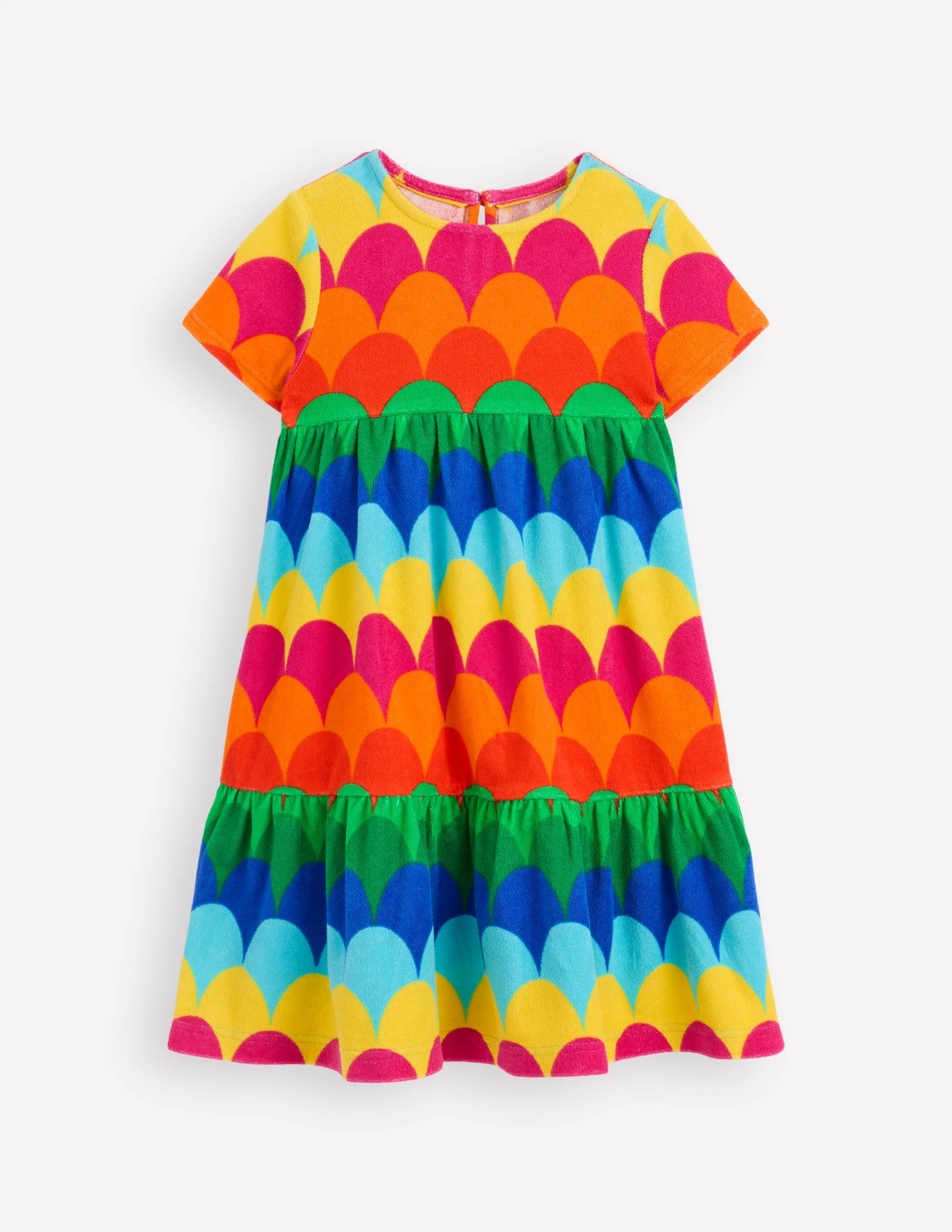 Ariel Twirly Towelling Dress-Multi Scallop Stripe - Image 5