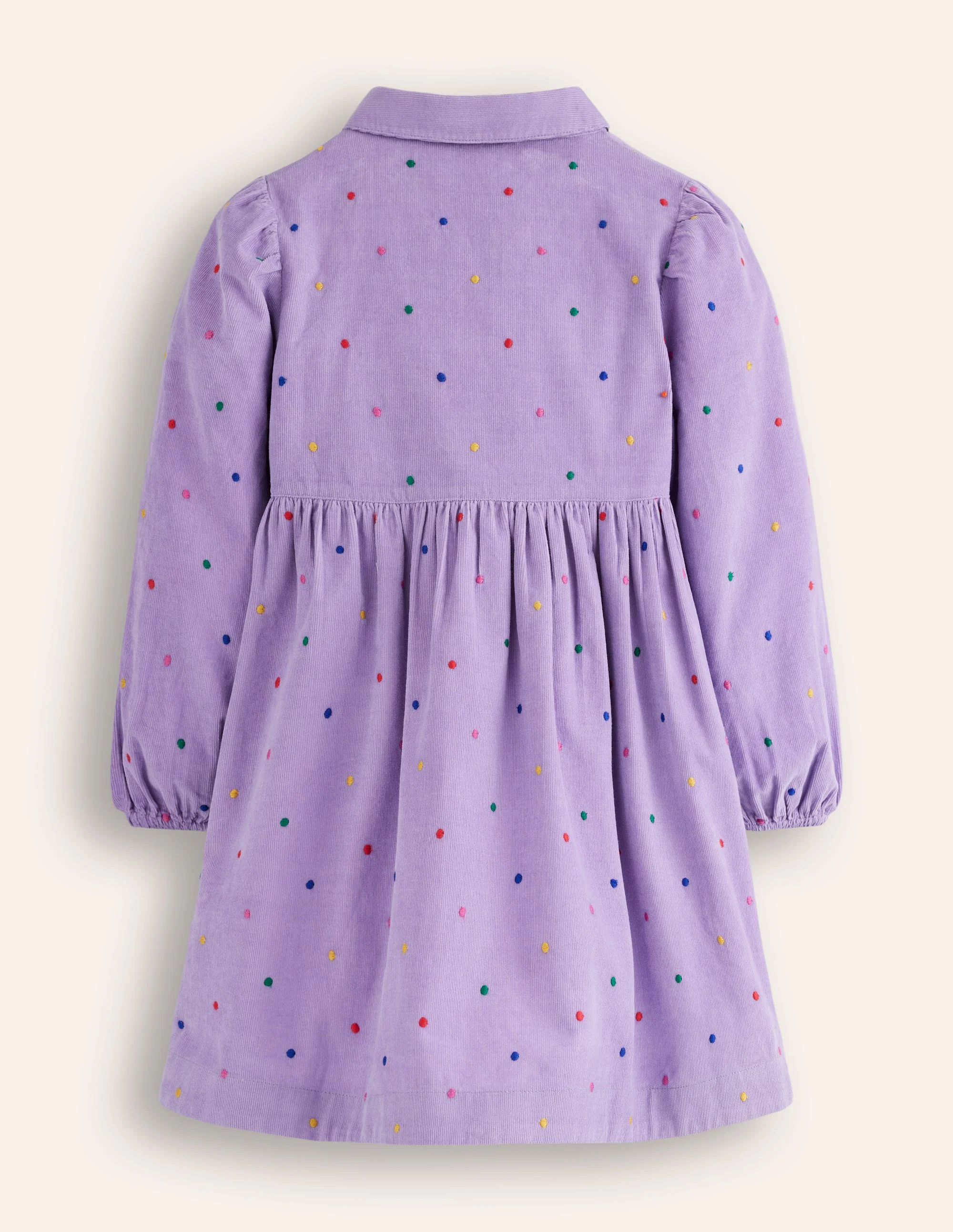 Aubrey Puff Sleeve Shirt Dress-Aster Purple Embroidered Spot - Image 4
