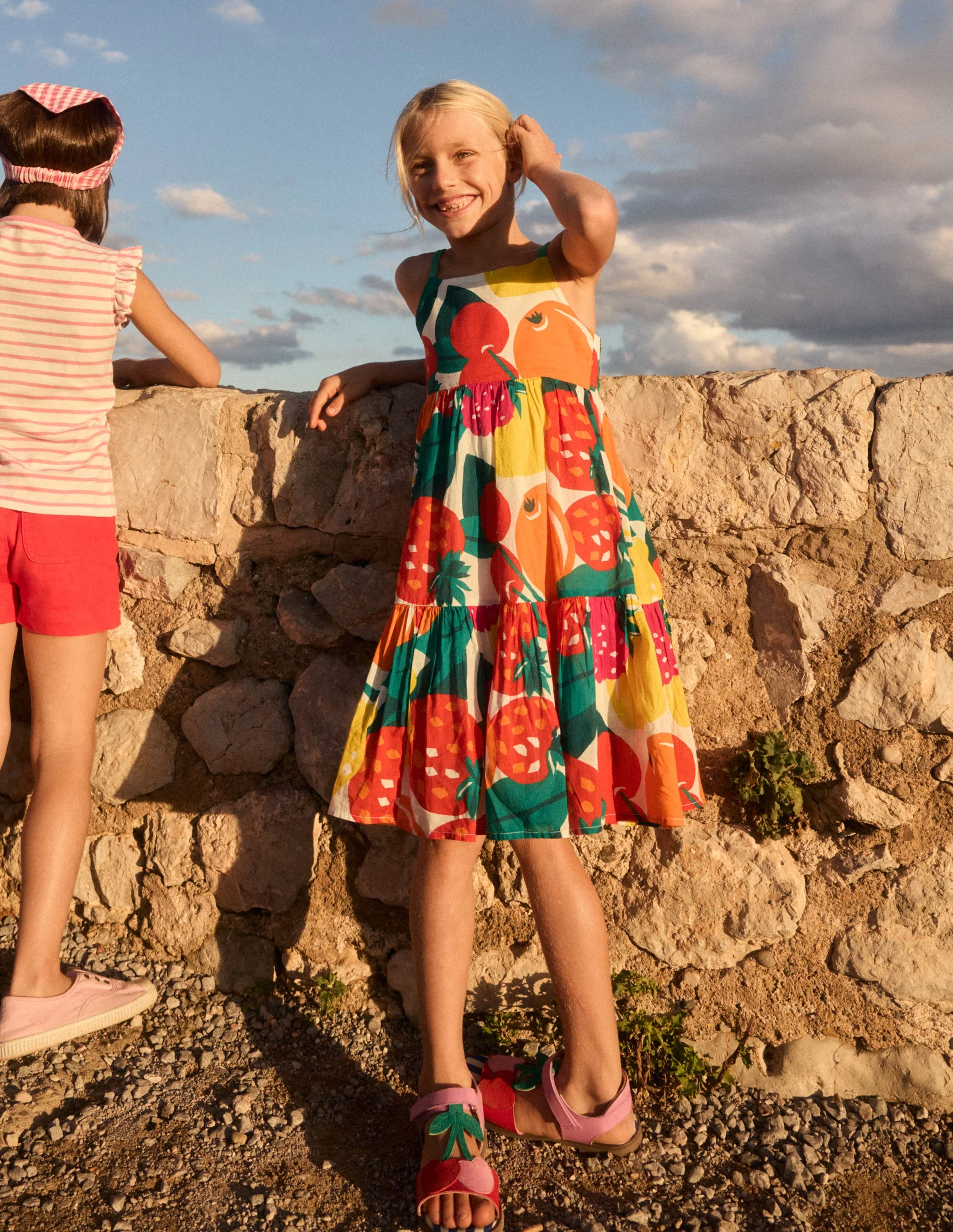 Aurelia Tiered Twirly Dress-Multi Giant Fruit - Image 7