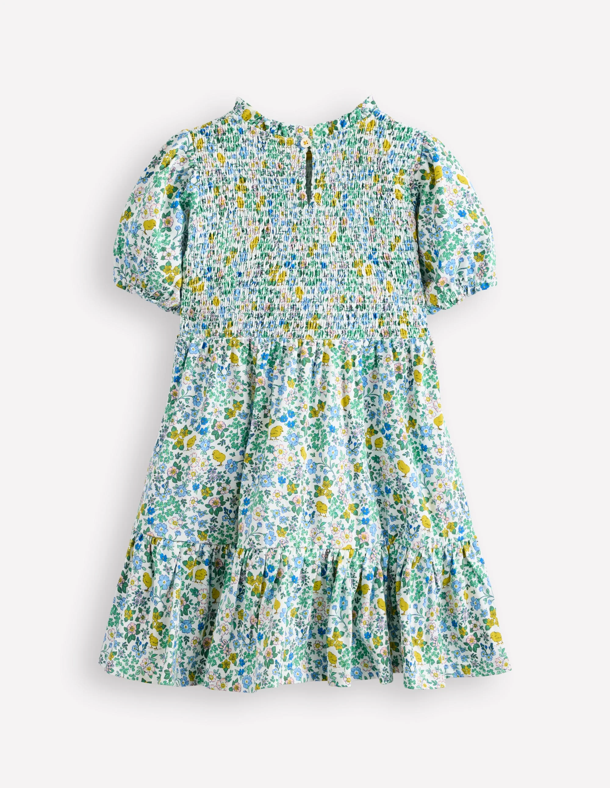 Aurora Shirred Twirly Dress-Vanilla White Chick Floral - Image 2