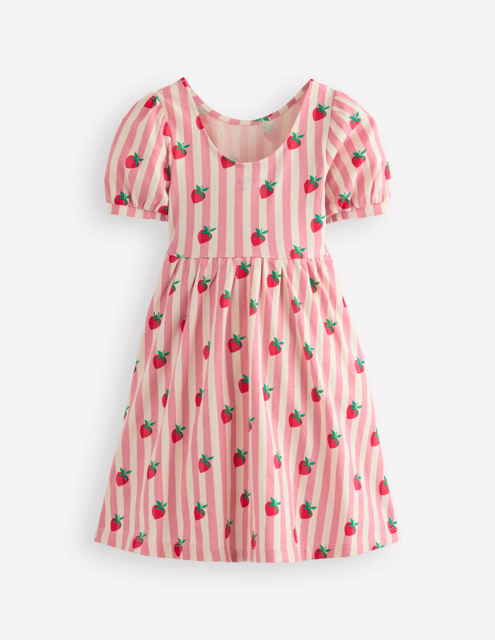 Ballerina Jersey Dress-Almond Pink Strawberry Stripe - Image 2
