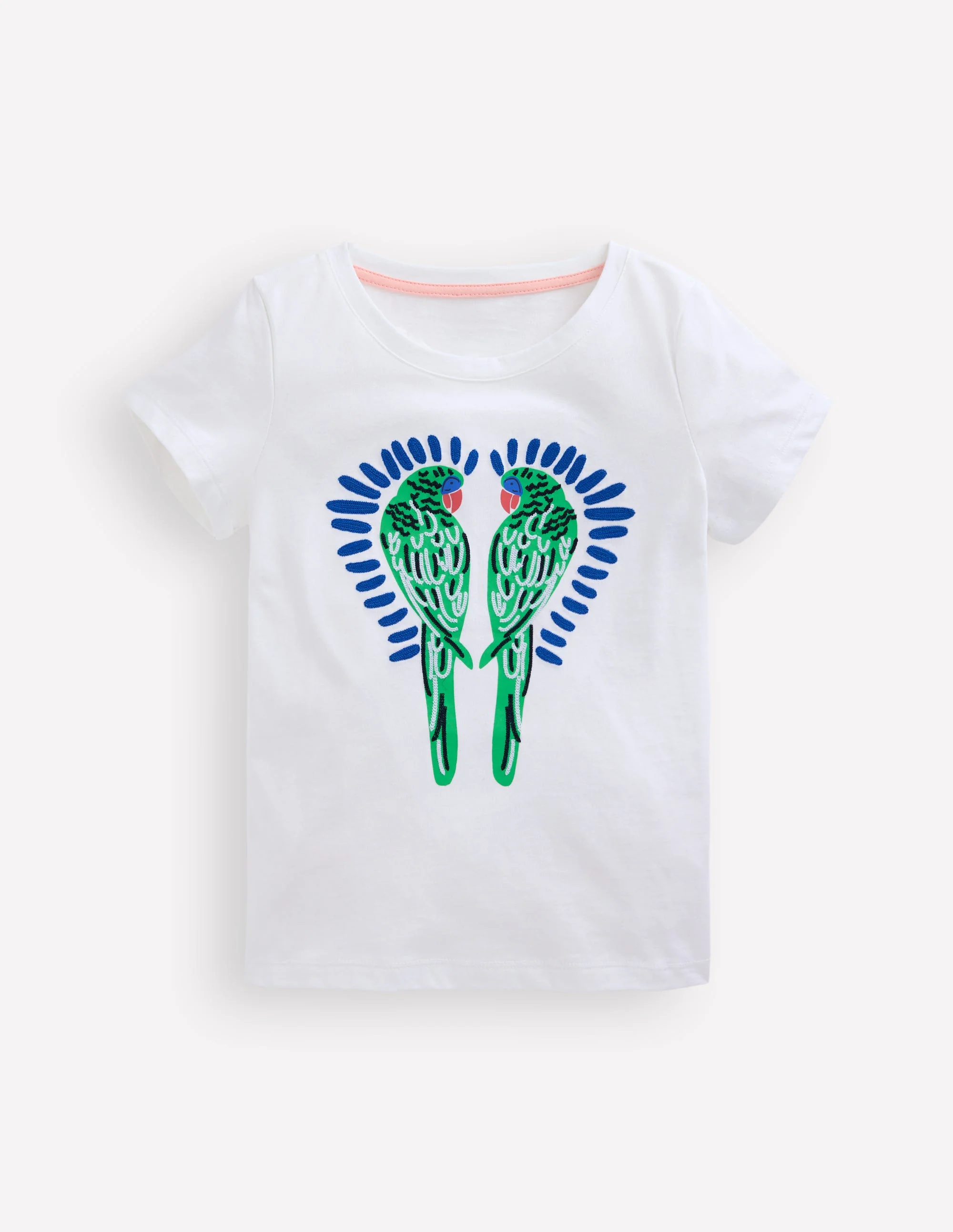Bay Boucle T-Shirt-White Birds - Image 4