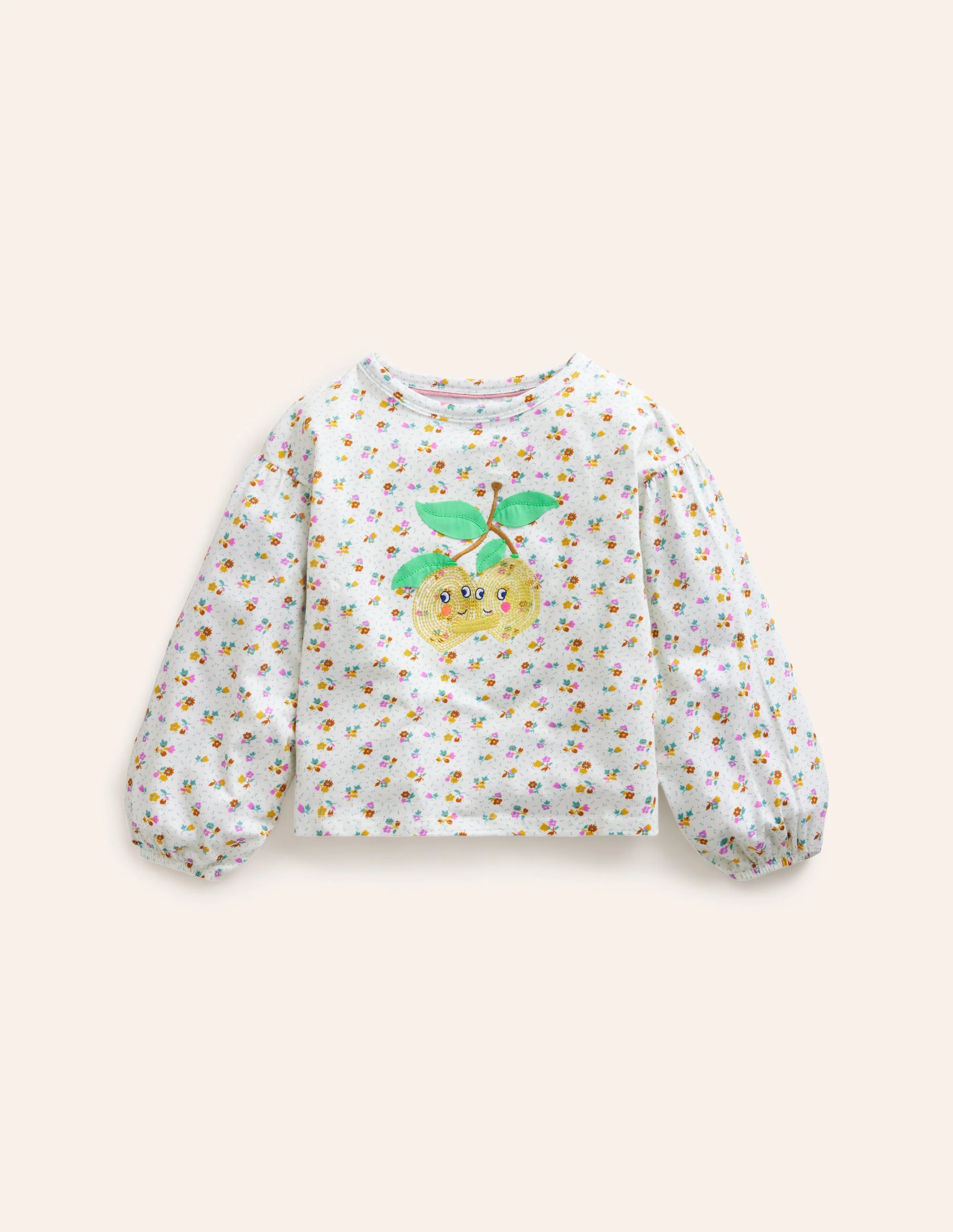 Blouson Sleeve Logo Top-Vanilla Pod Lemons
