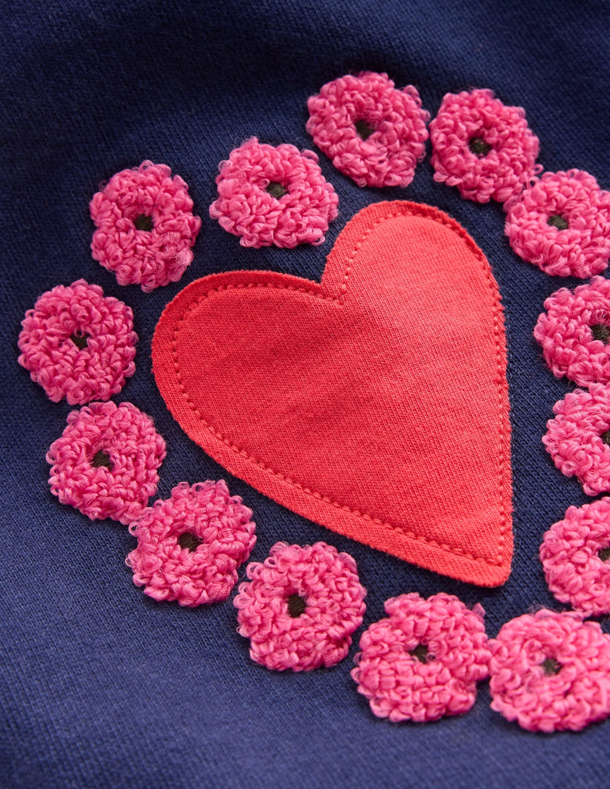 Bobbie Appliqué Sweatpants-College Navy Hearts - Image 3