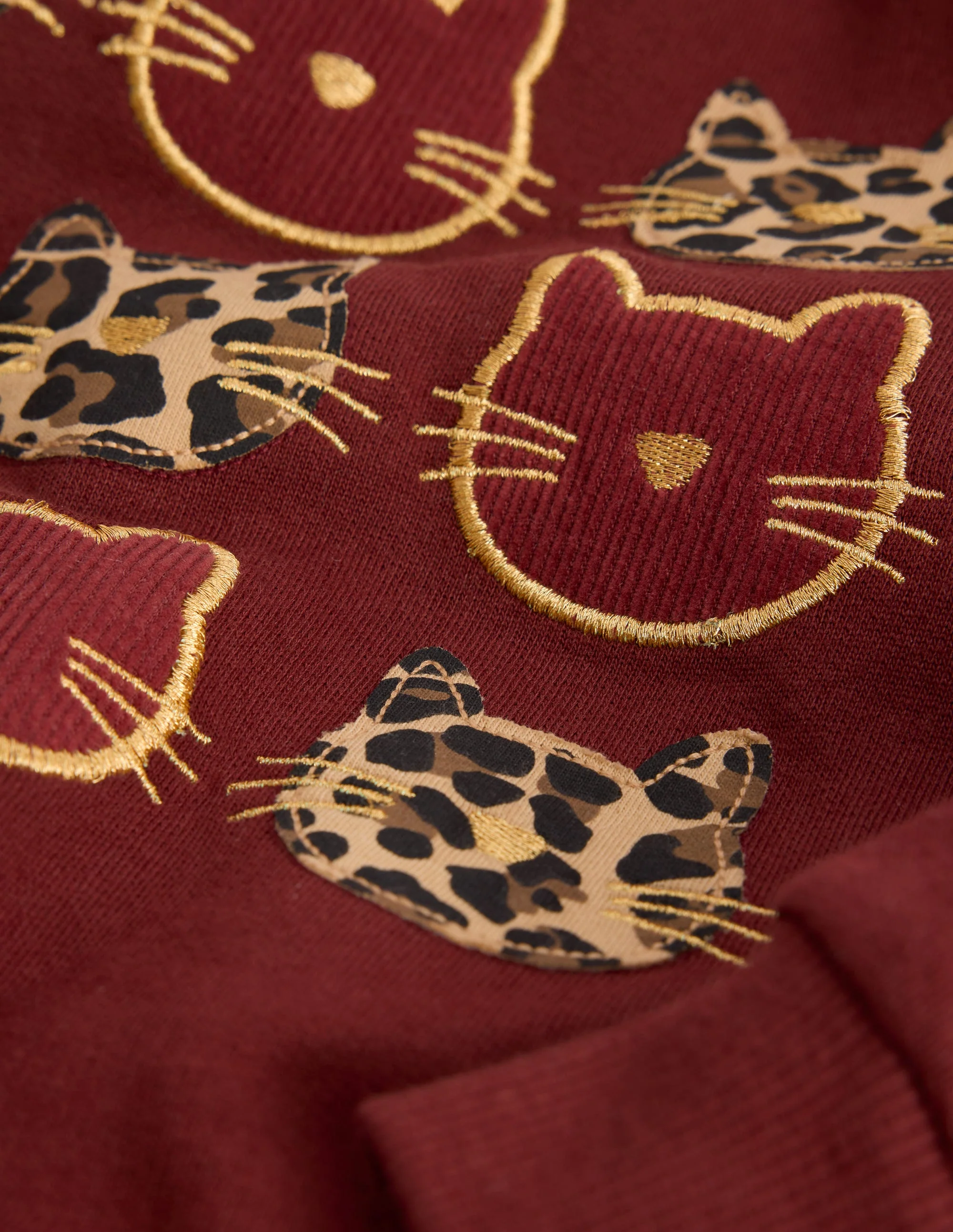 Bobbie Appliqué Sweatshirt-Chestnut Cats - Image 3