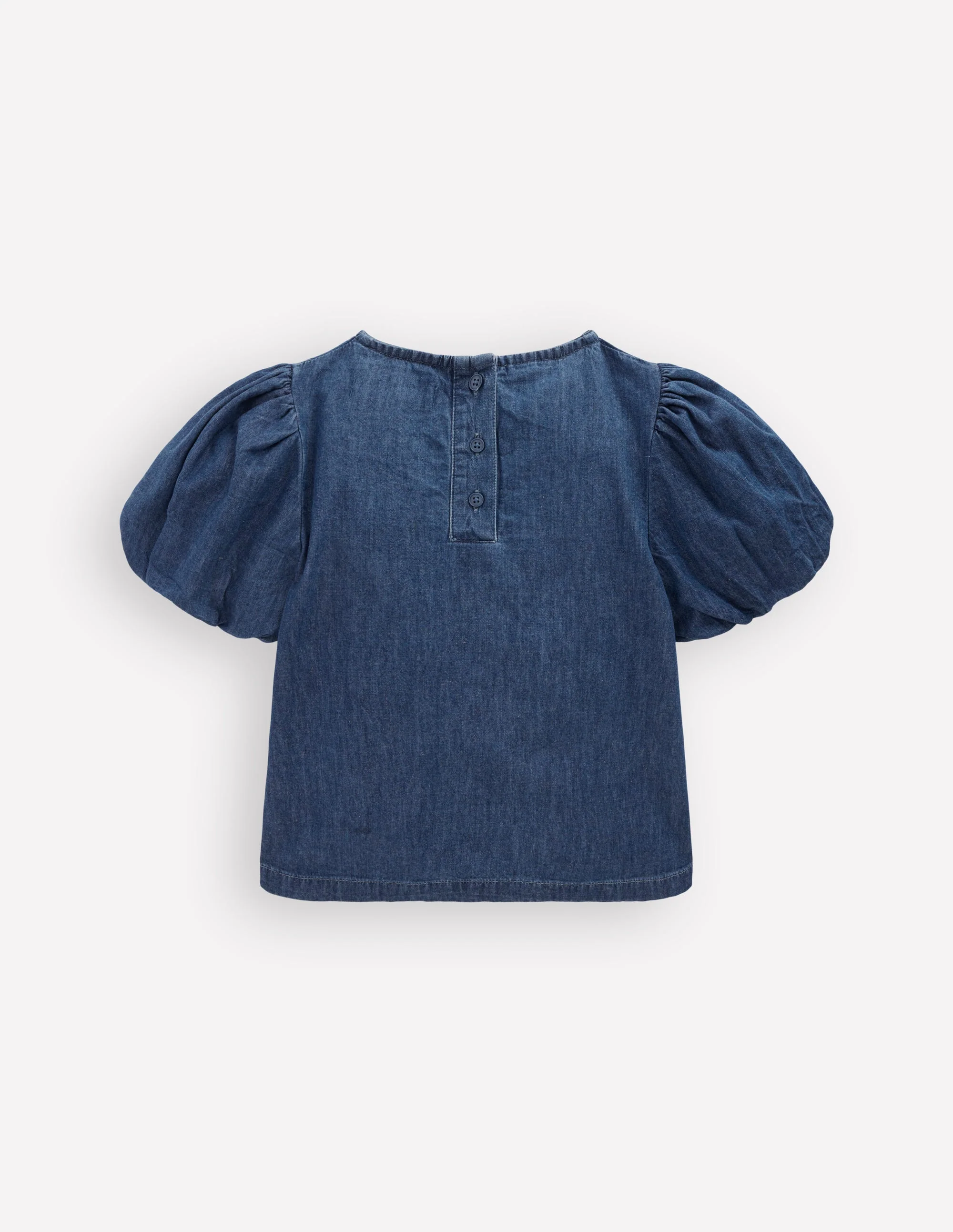 Bow Front Woven Top-Chambray - Image 4