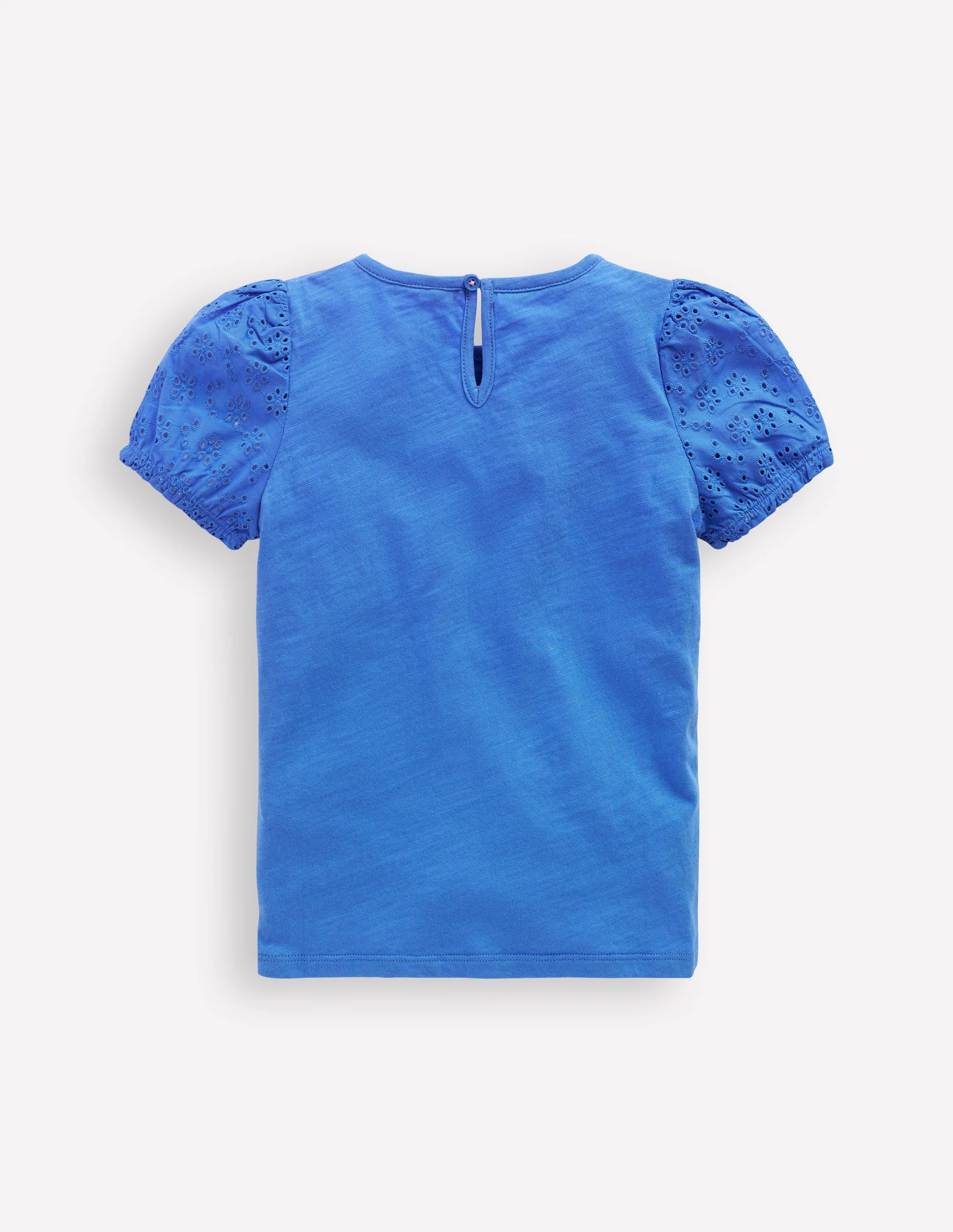 Broderie Mix Tee-Peacock Plume Blue - Image 2