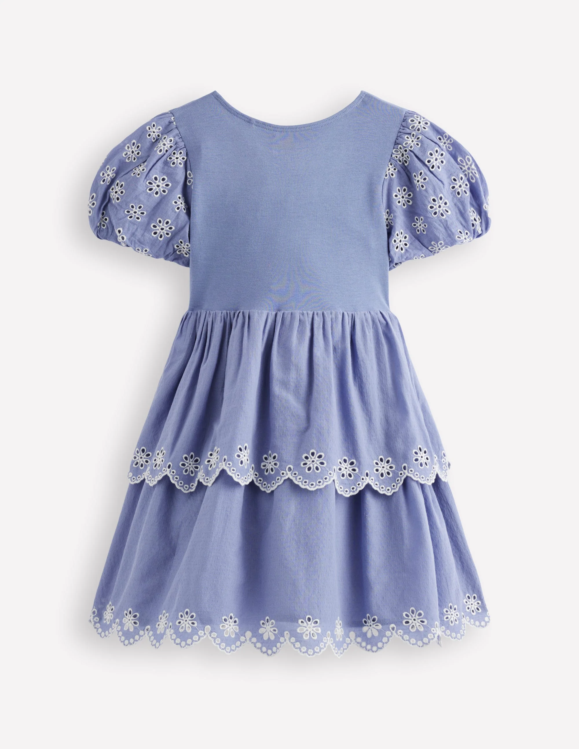 Broderie Rara Jersey Dress-Dusty Blue - Image 4