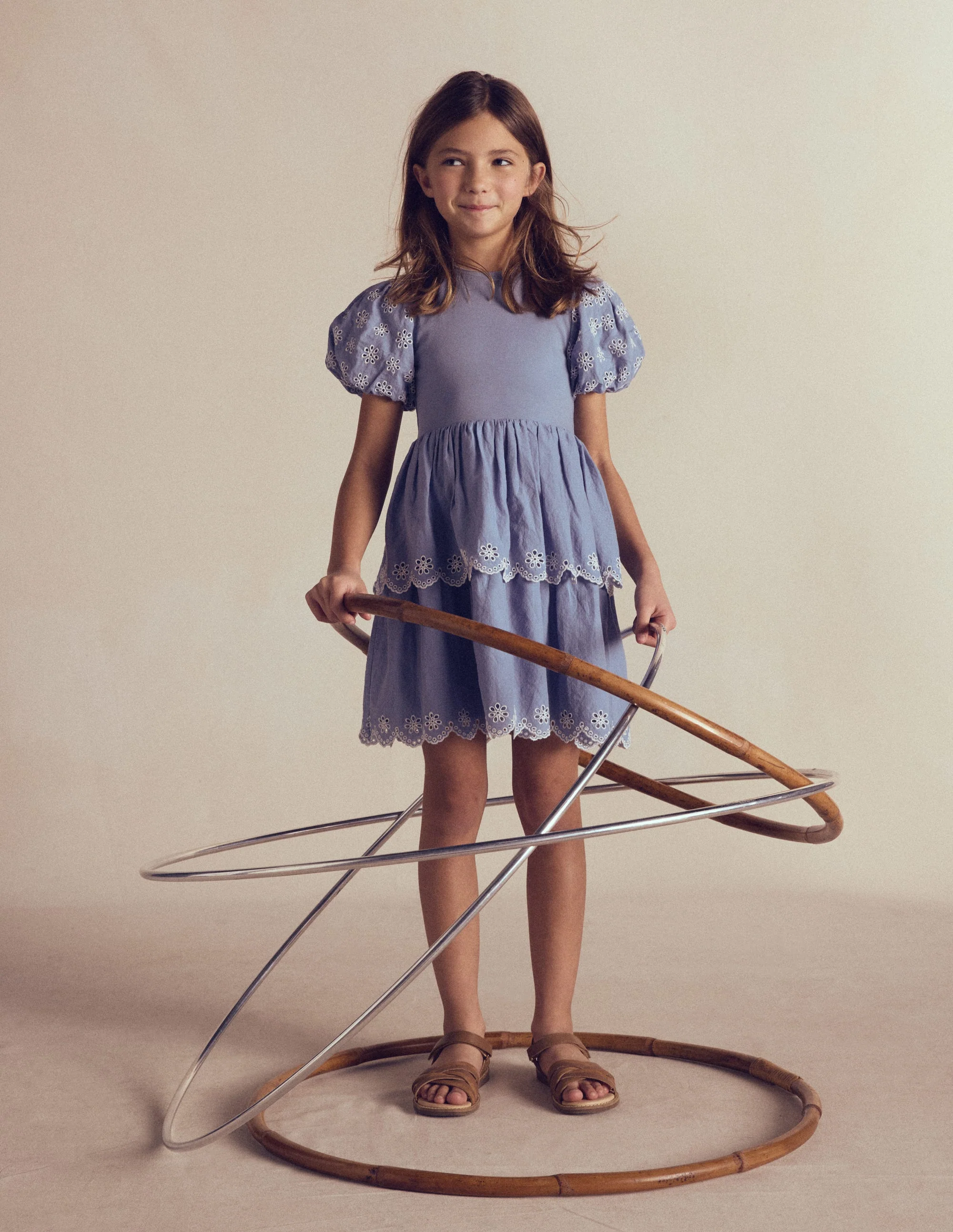 Broderie Rara Jersey Dress-Dusty Blue - Image 6