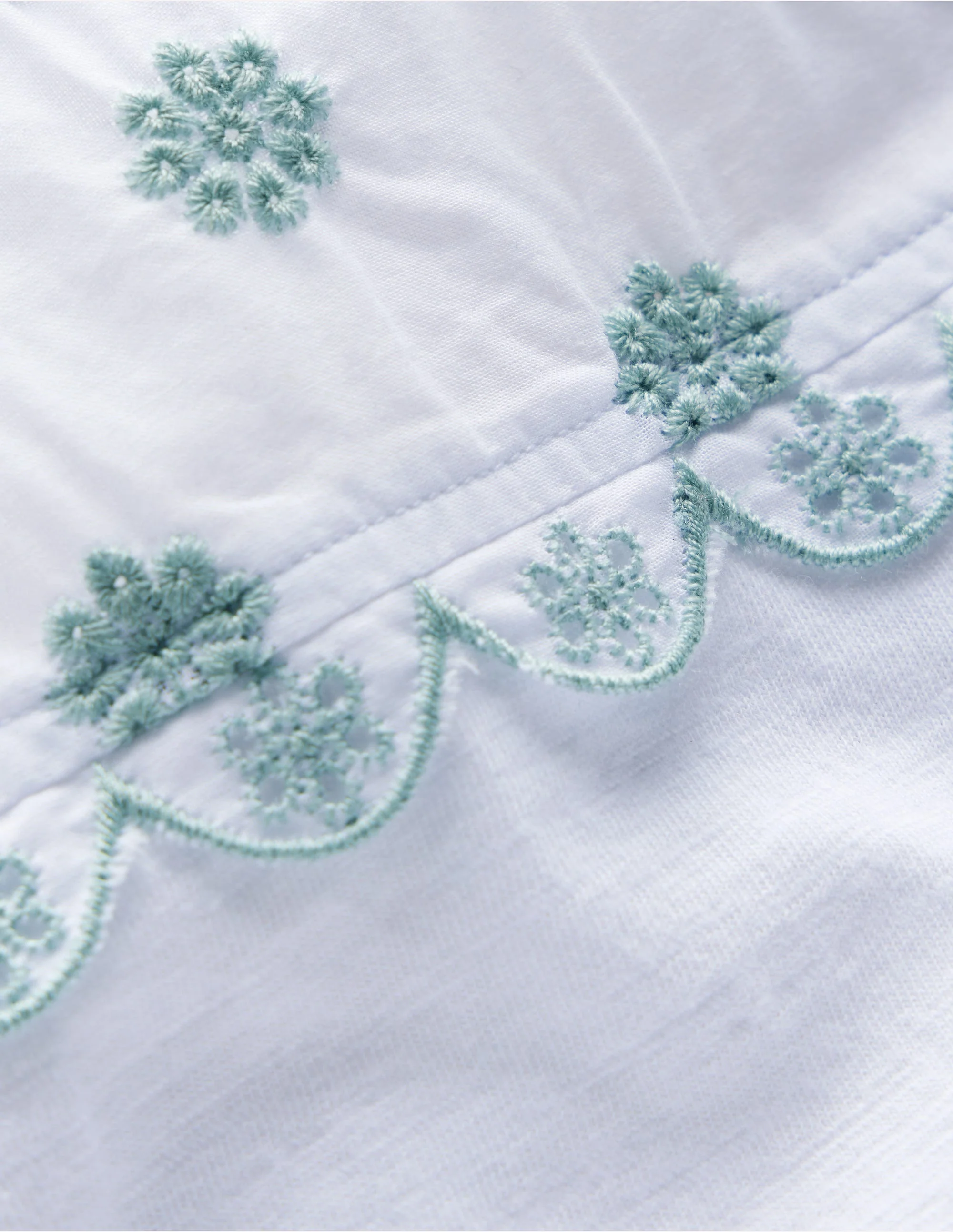 Broderie Sleeve Tee-White - Image 3
