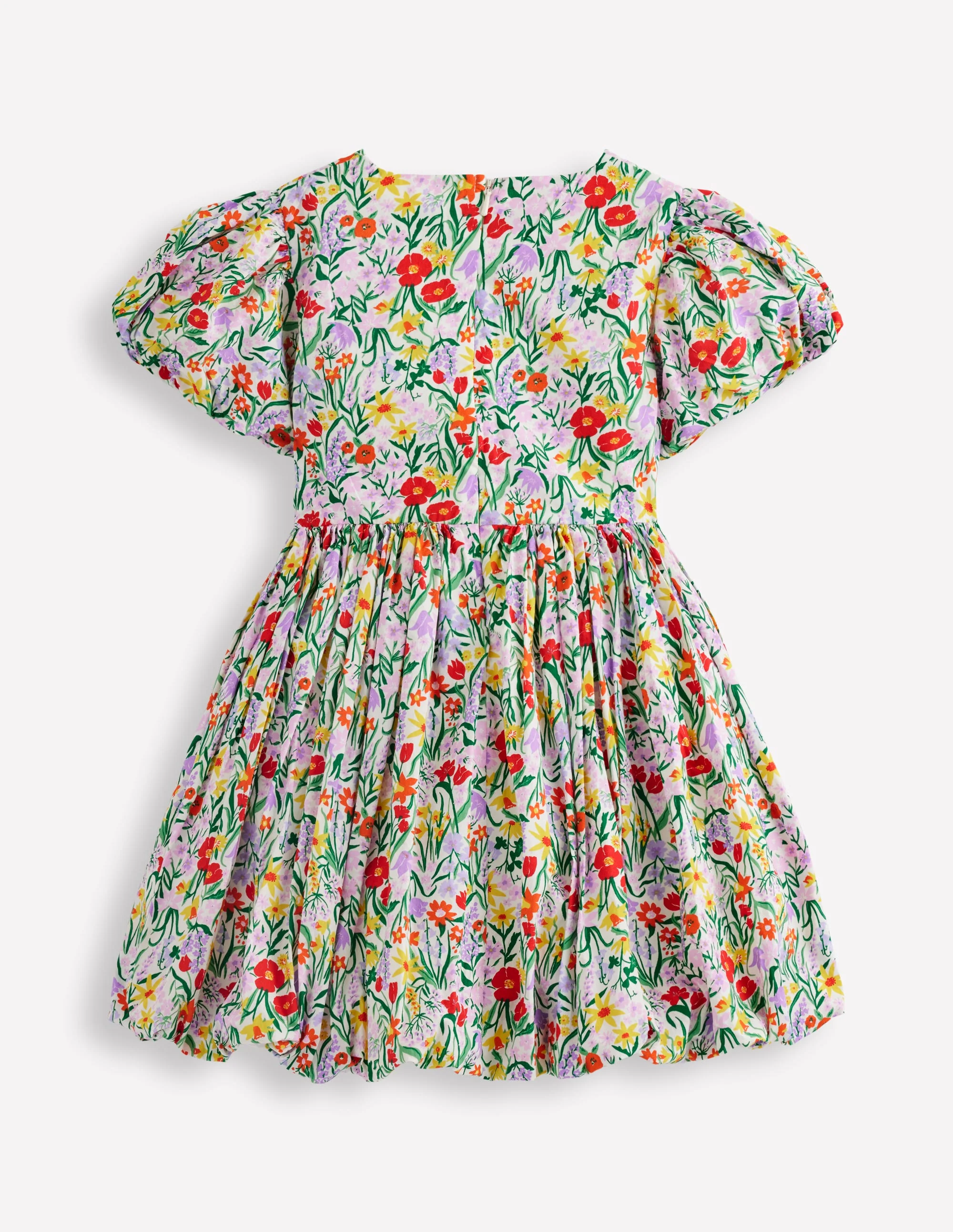 Bubble Hem Dress-Honeysuckle Flower Vine - Image 3