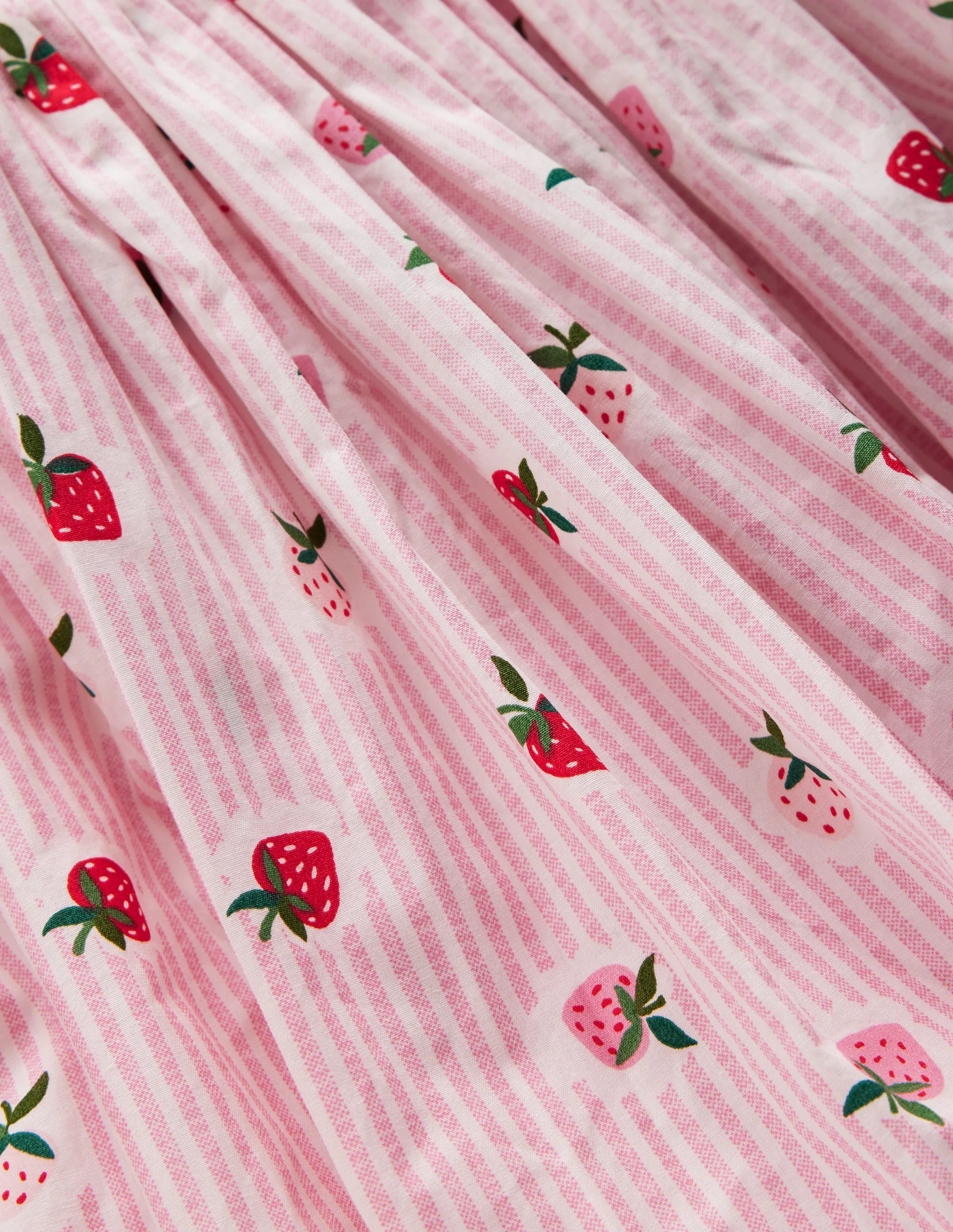 Bubble Hem Rib Dress-Ticking Stripe Strawberry - Image 5