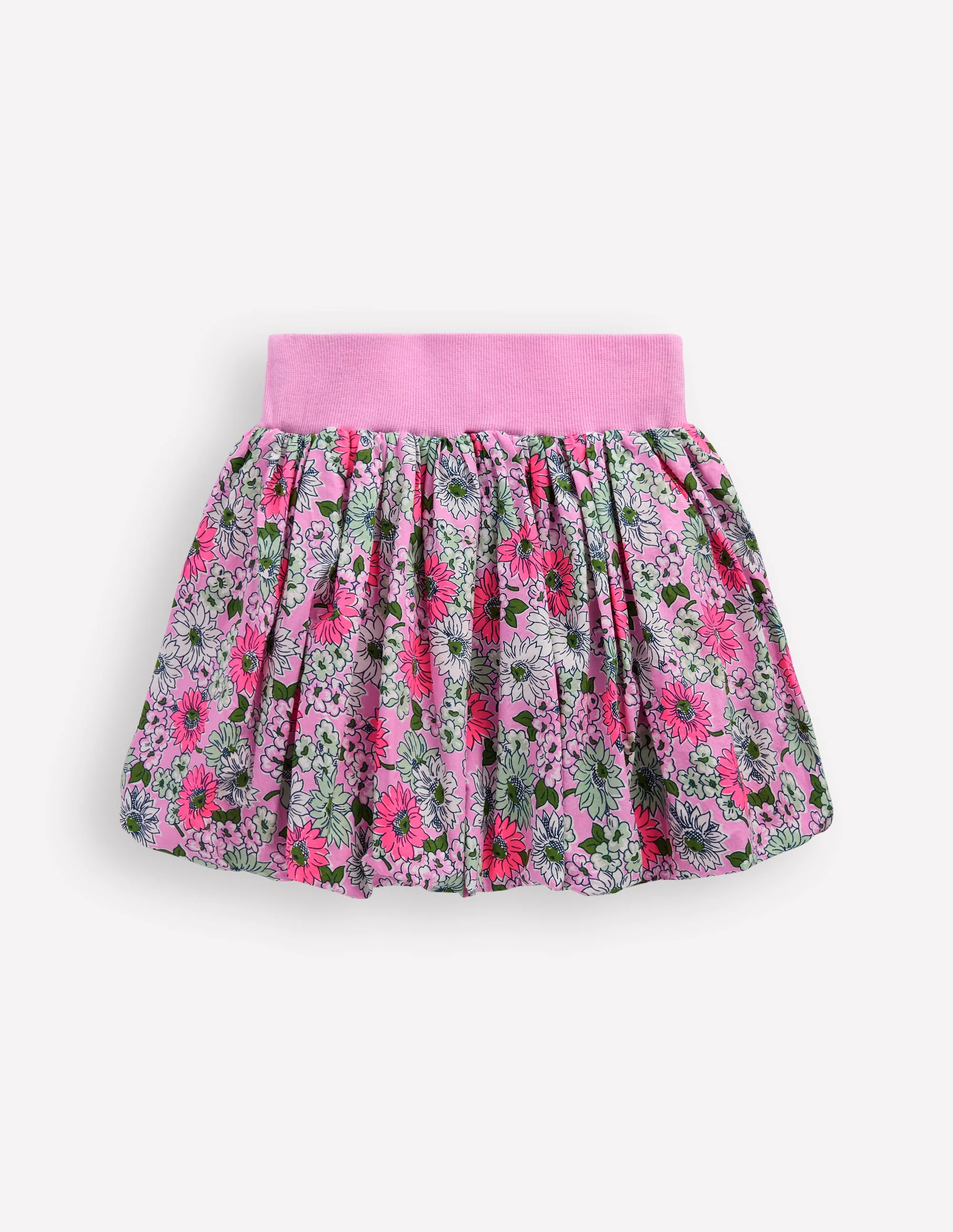 Bubble Hem Skirt-Water Lilly Pink Cornflower - Image 2