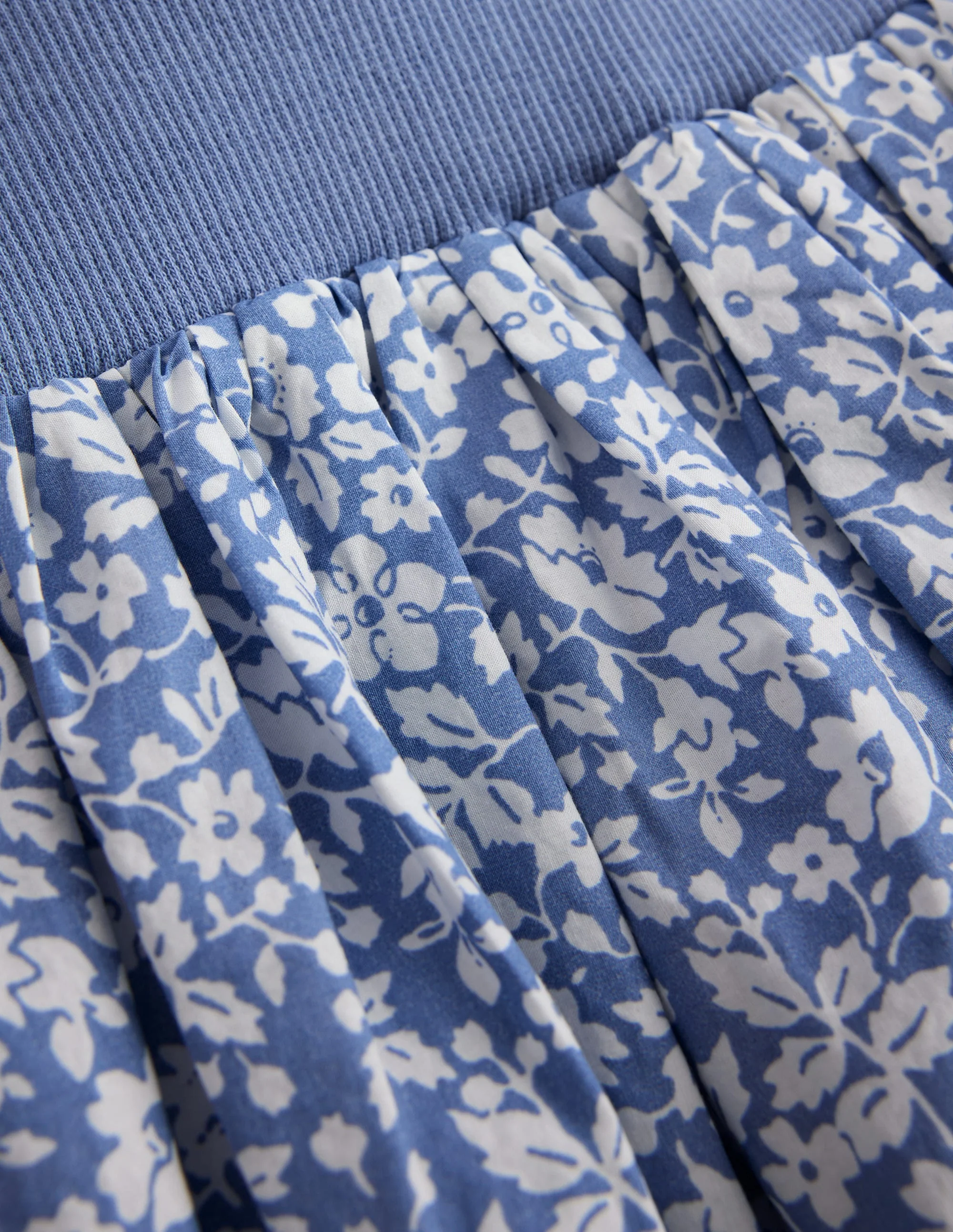 Bubble Hem Skirt-Wave Blue Vintage Ditsy Floral - Image 3