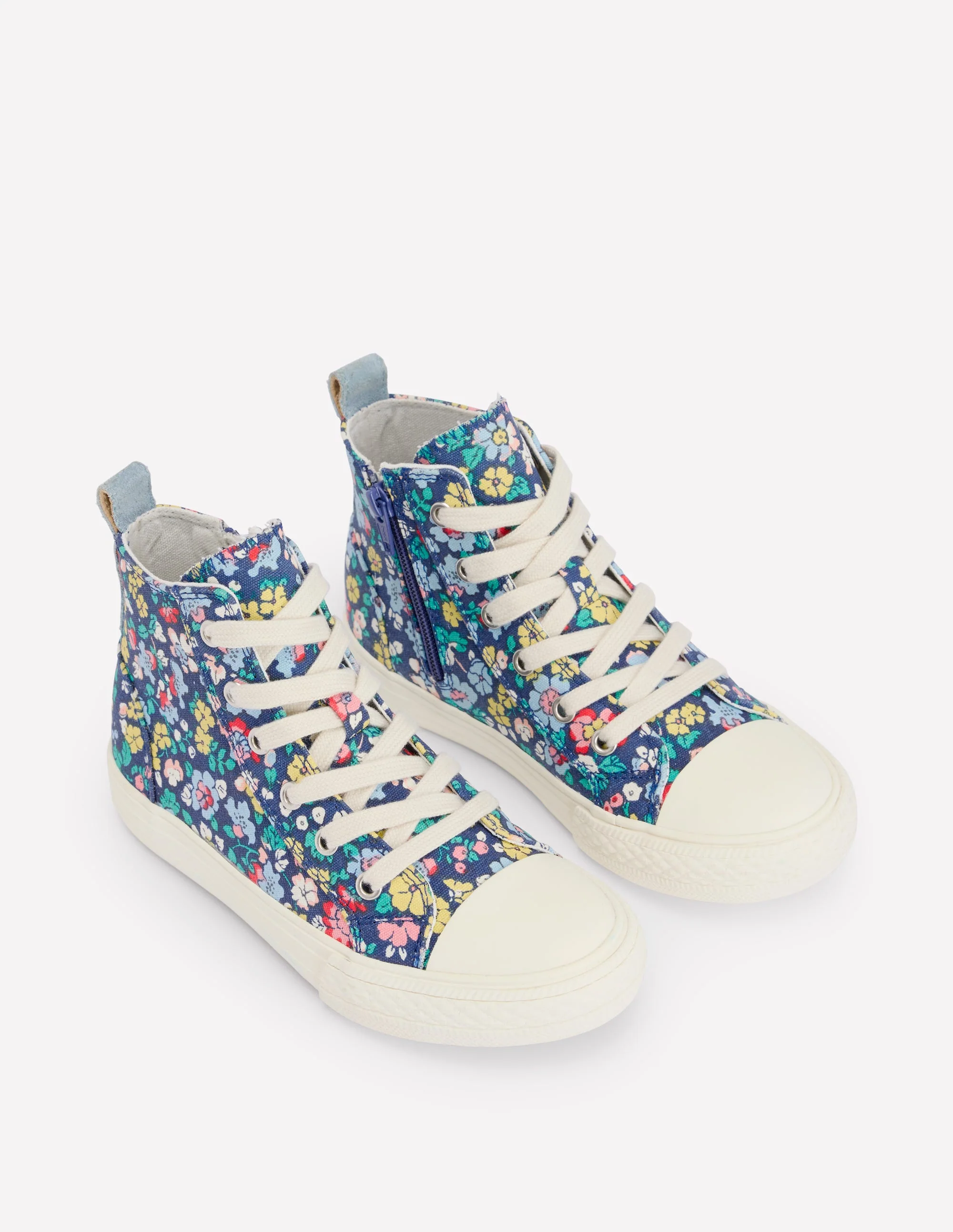 Canvas High Tops-Sapphire Blue Floral - Image 2