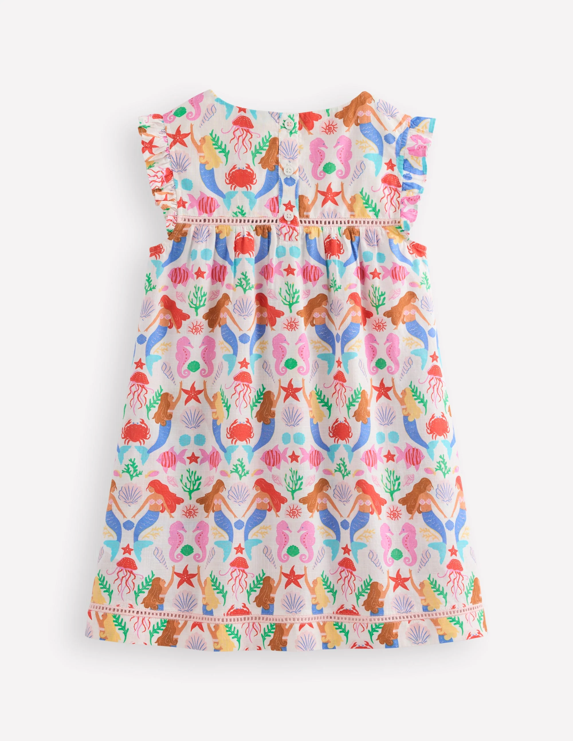 Celia Woven Holiday Dress-Ivory Mermaids - Image 2