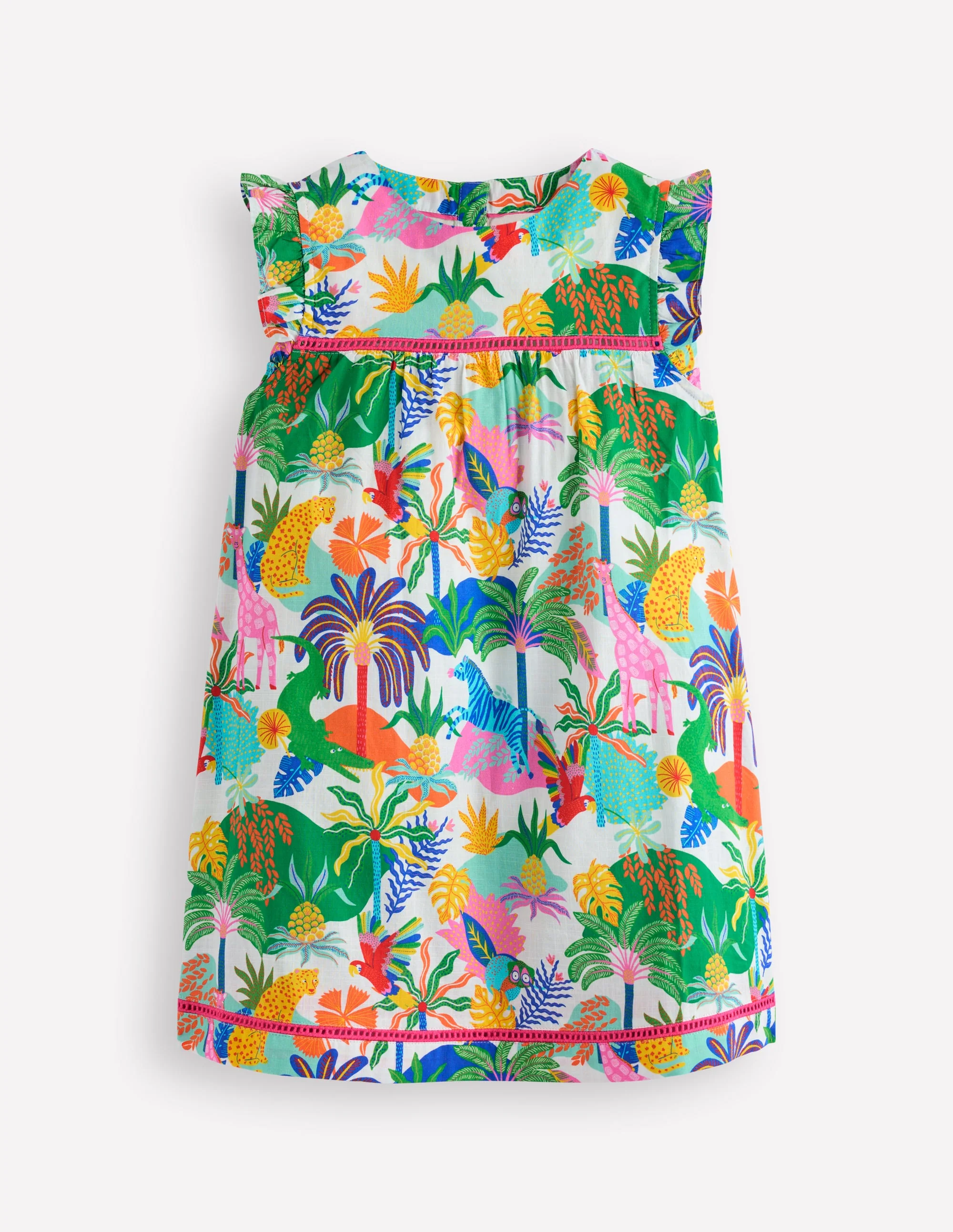 Celia Woven Holiday Dress-Soft Ivory Multi Jungle