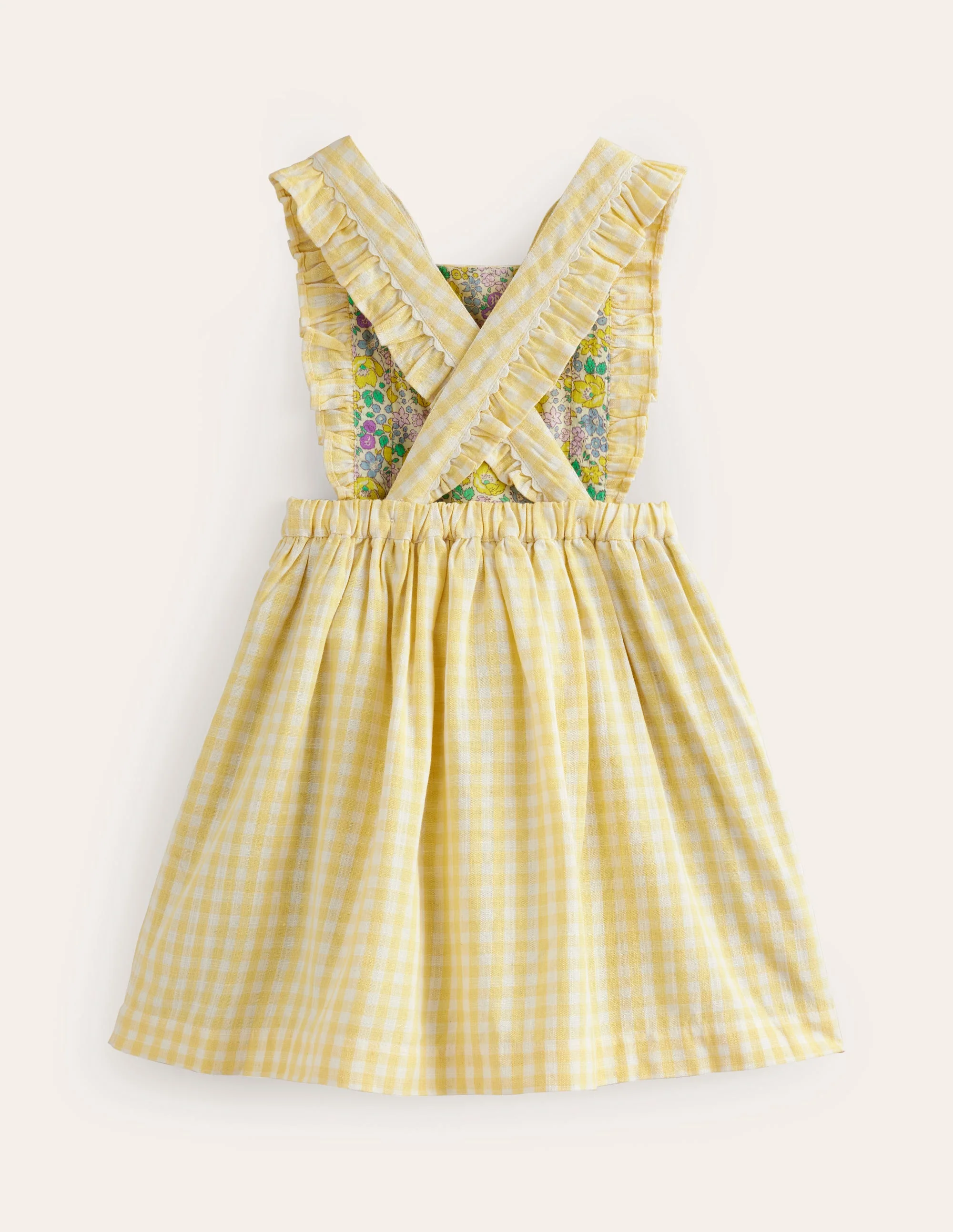 Charming Pinafore Dress-Honey / Ivory Stripe Bunny - Image 2