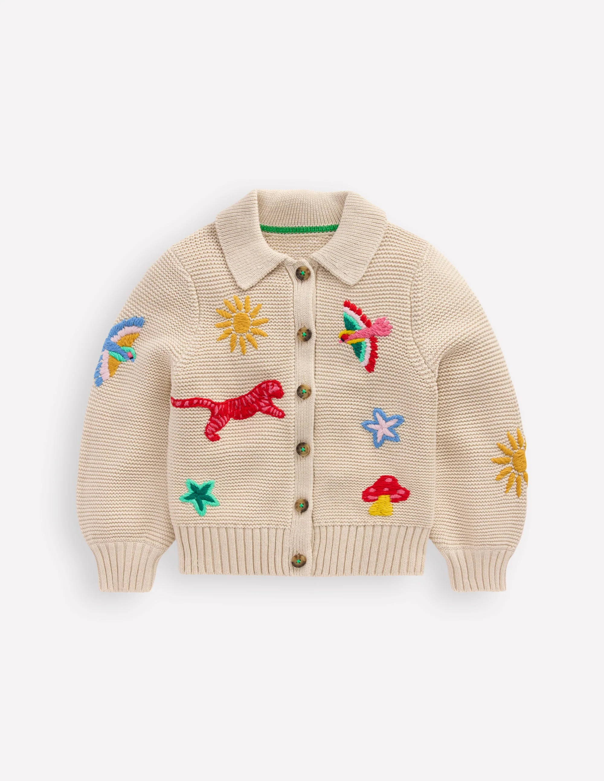 Collared Cardigan-Ecru Marl - Image 4