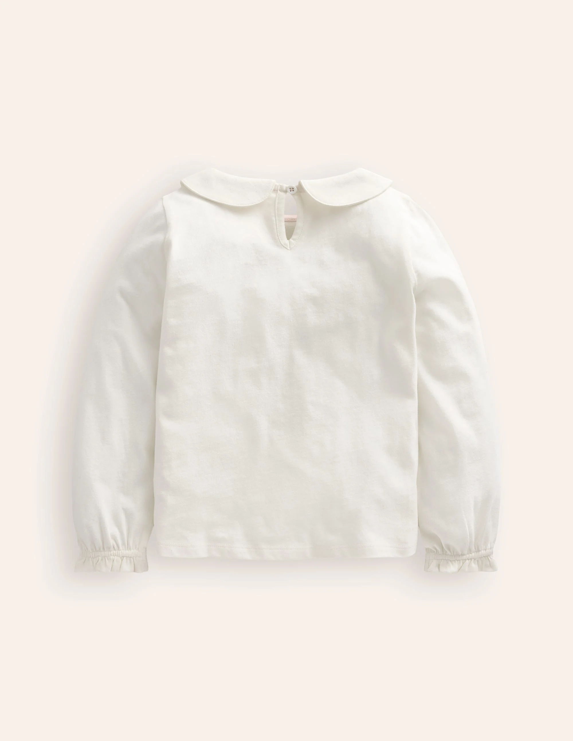 Collared Jersey Top-Ivory - Image 2