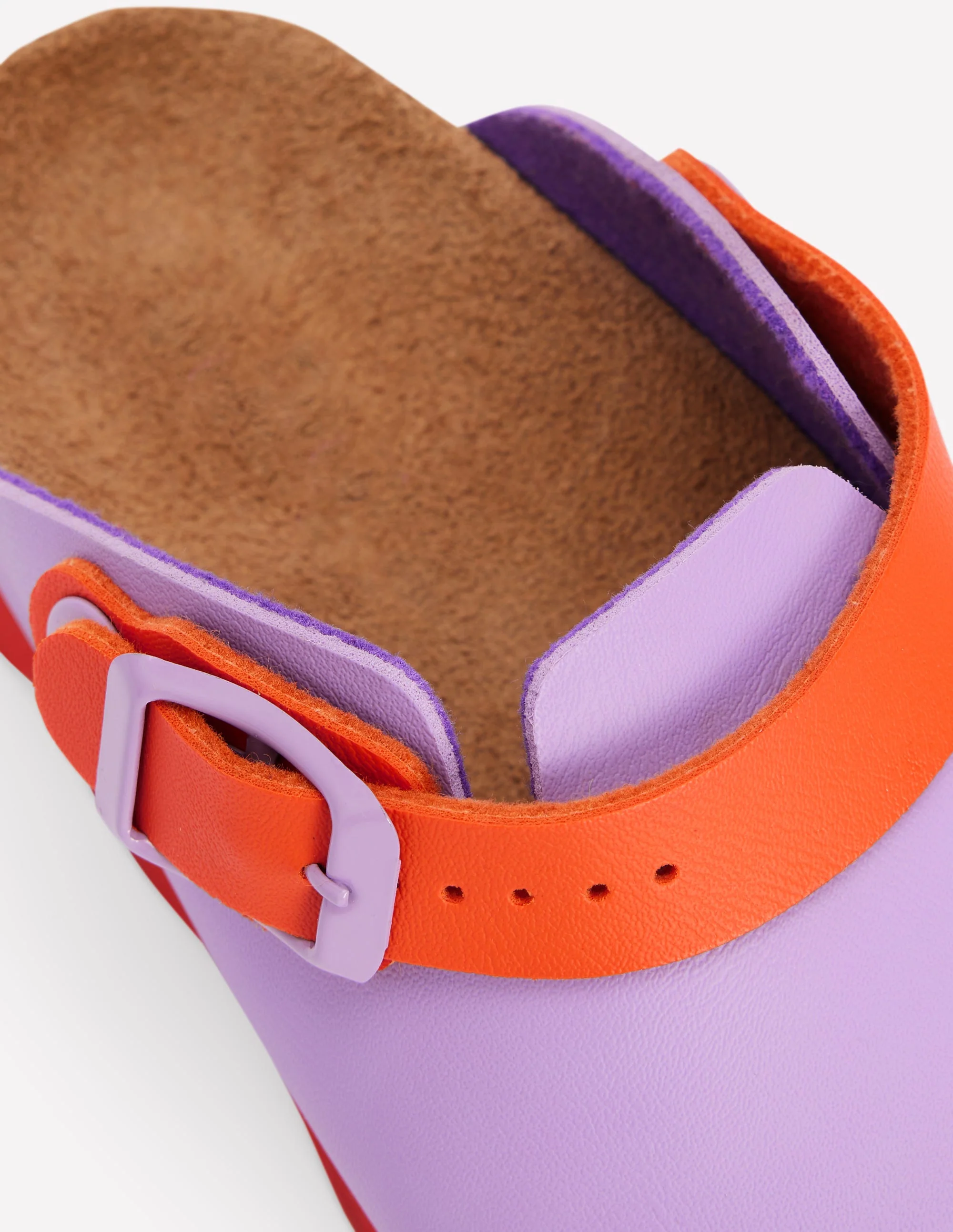 Colourblock Clogs-VIOLET TULIP/ HOT CORAL - Image 3