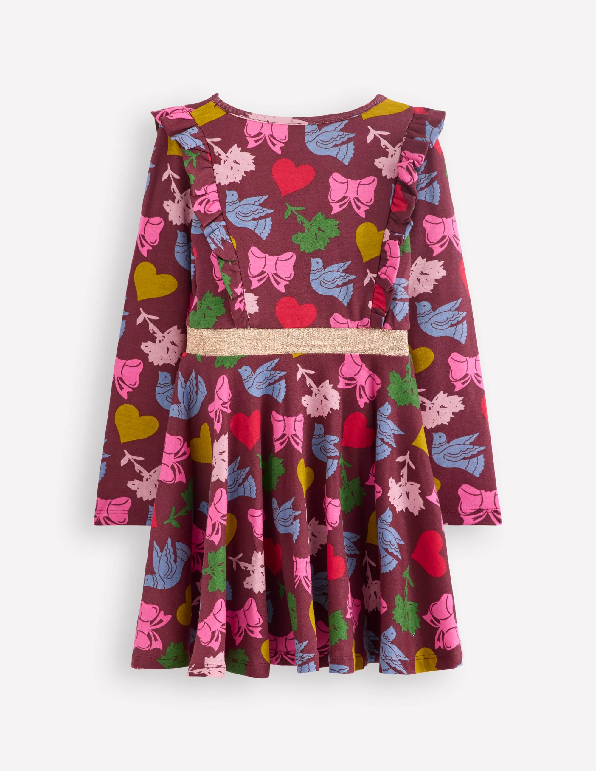 Cora Twirly Jersey Dress-Chestnut Festive Fun - Image 2
