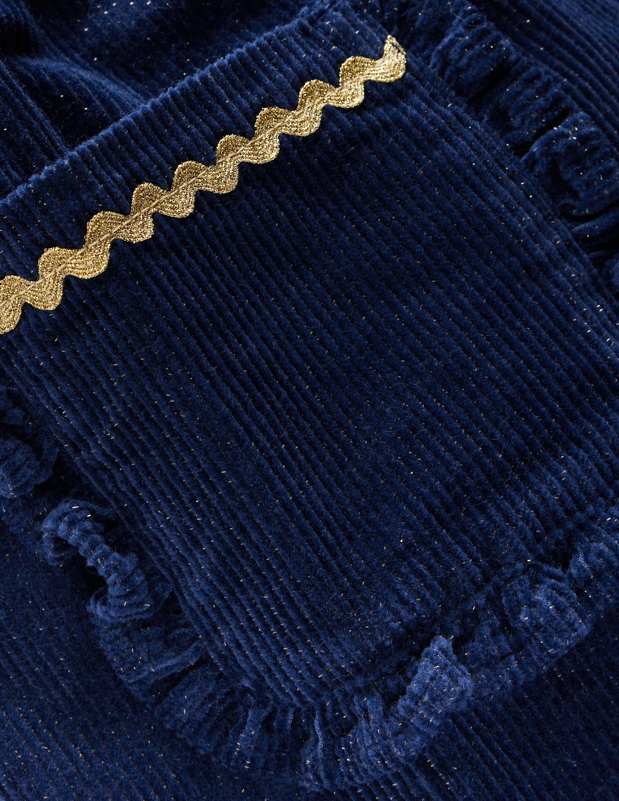 Cord Frill Pull On Pants-Navy Sparkle - Image 3