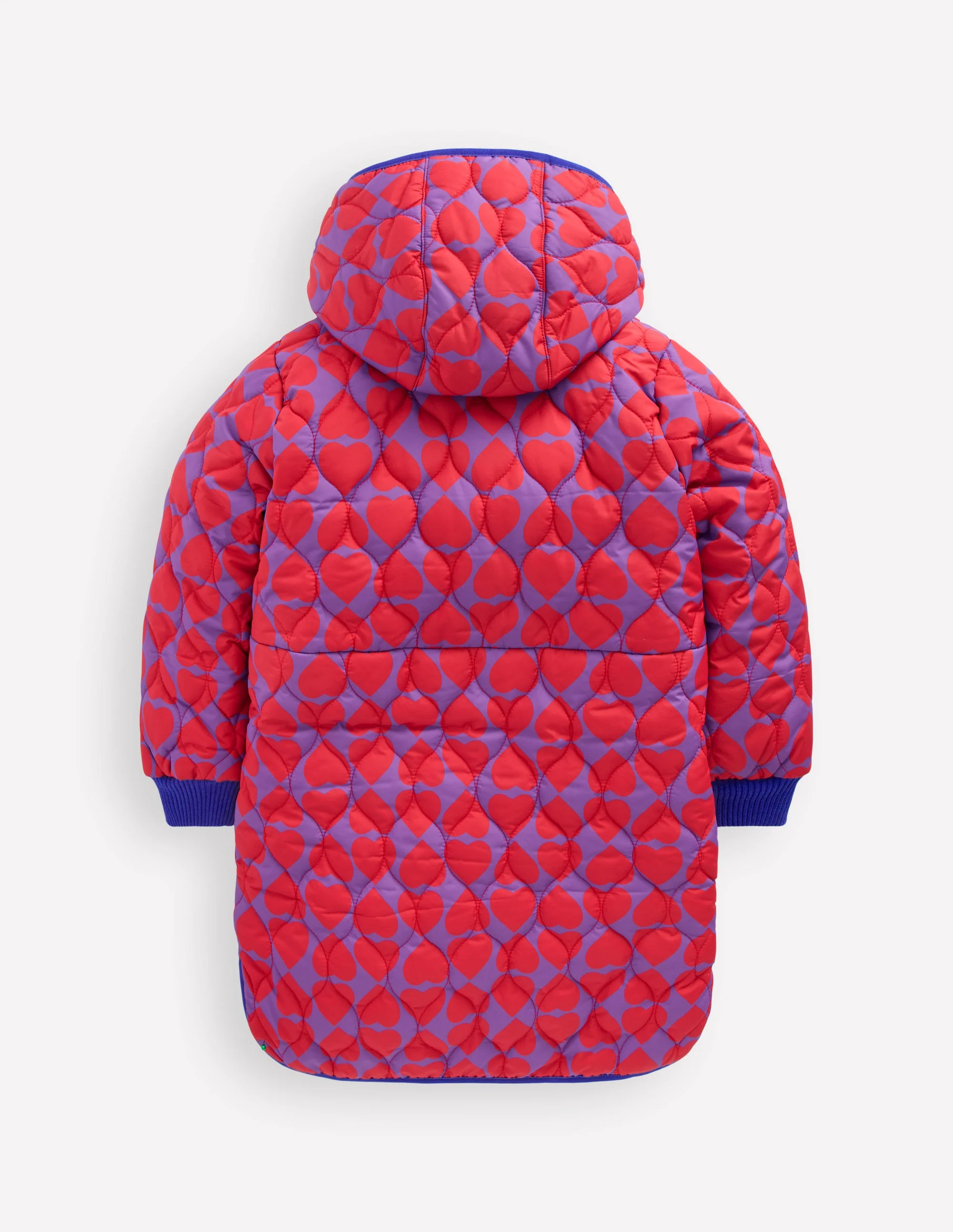 Cosy Longline Coat-Purple Heart Print - Image 2
