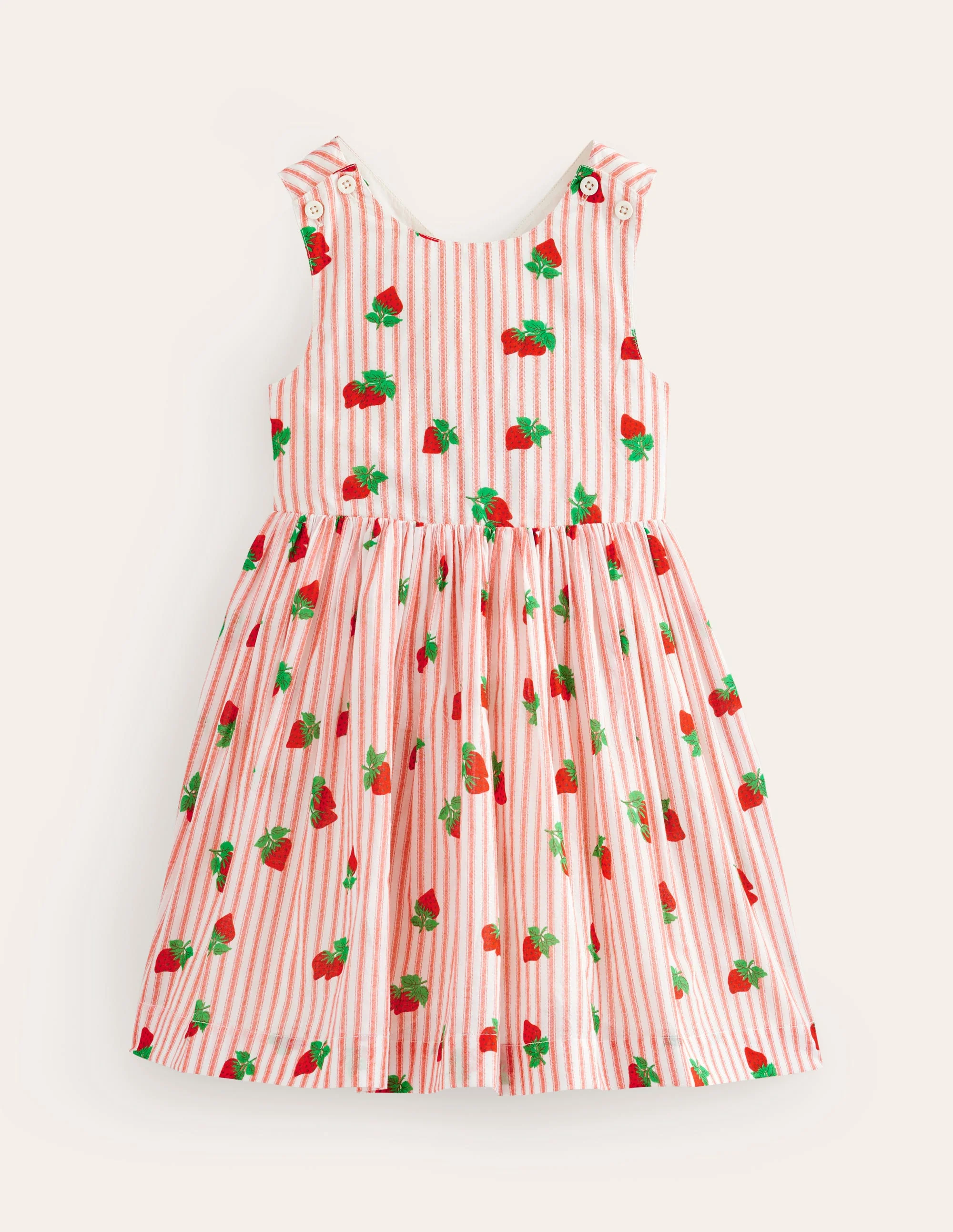 Cross-Back Dress-Vintage Strawberry Stripe