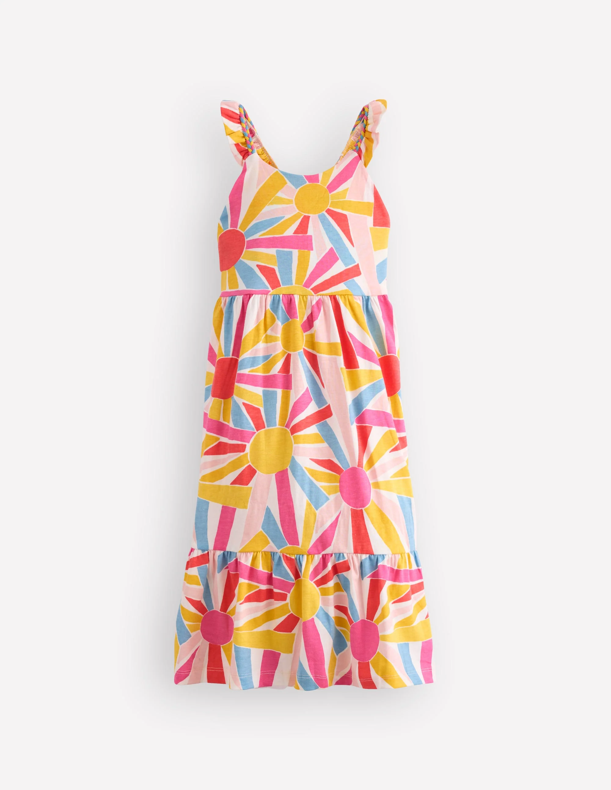 Cross-back Midi Jersey Dress-Soft Ivory Small Sunburst