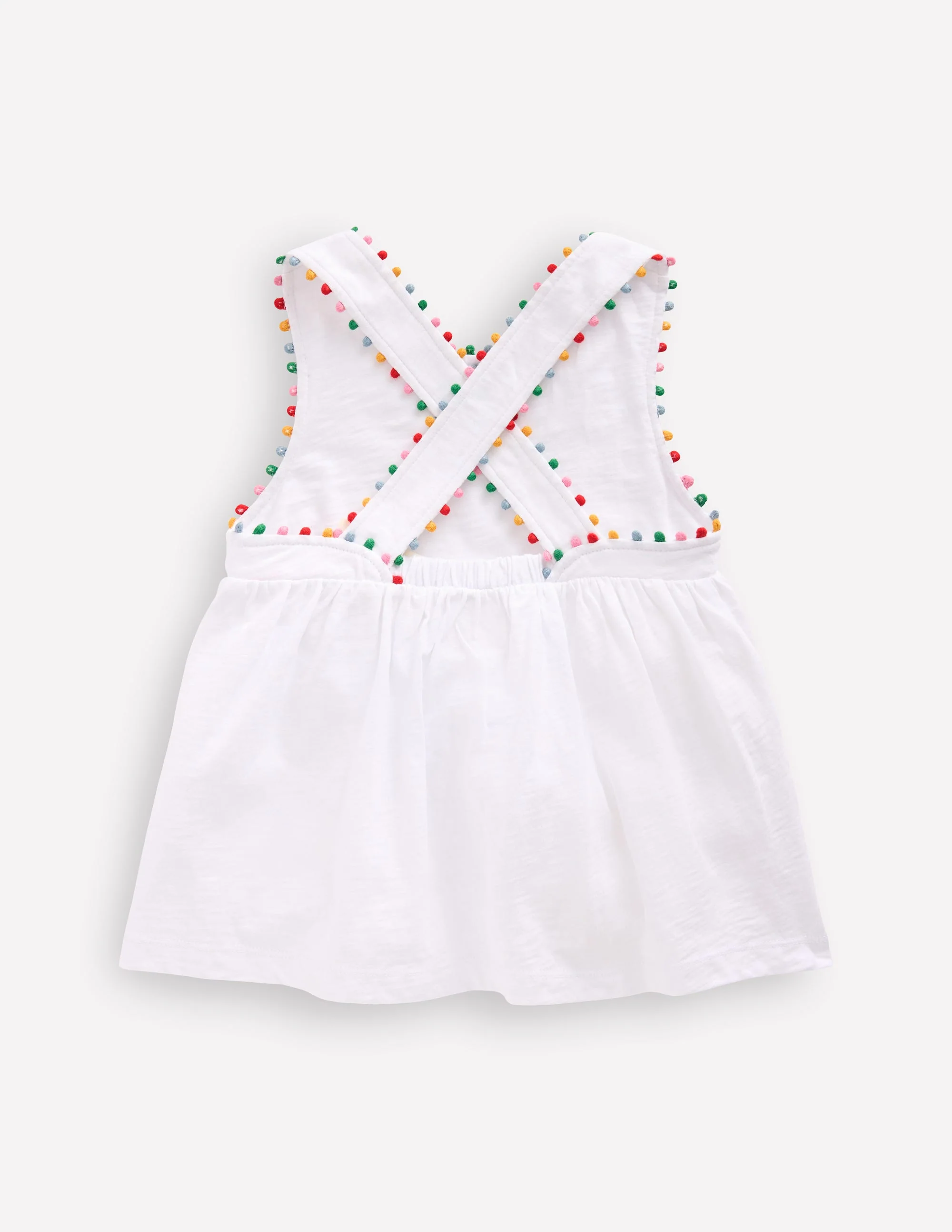 Cross-back Pom Top-White - Image 2