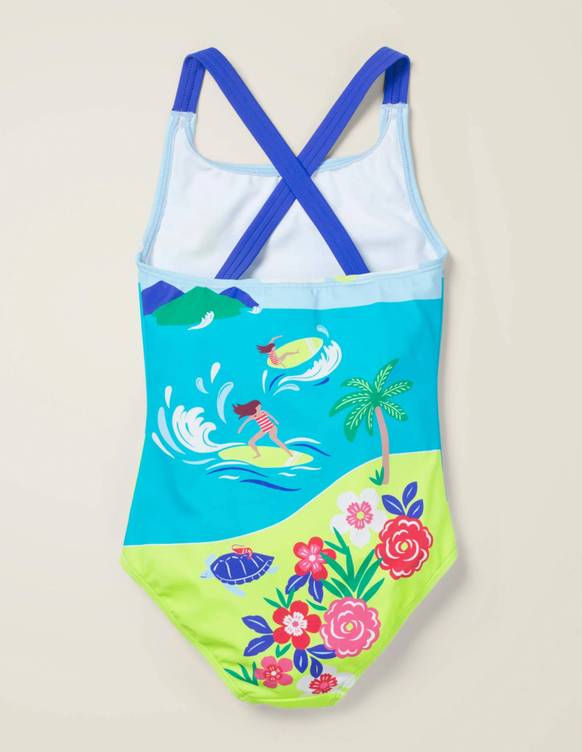 Cross-back Swimsuit-Aqua Jade Island Adventure - Image 2
