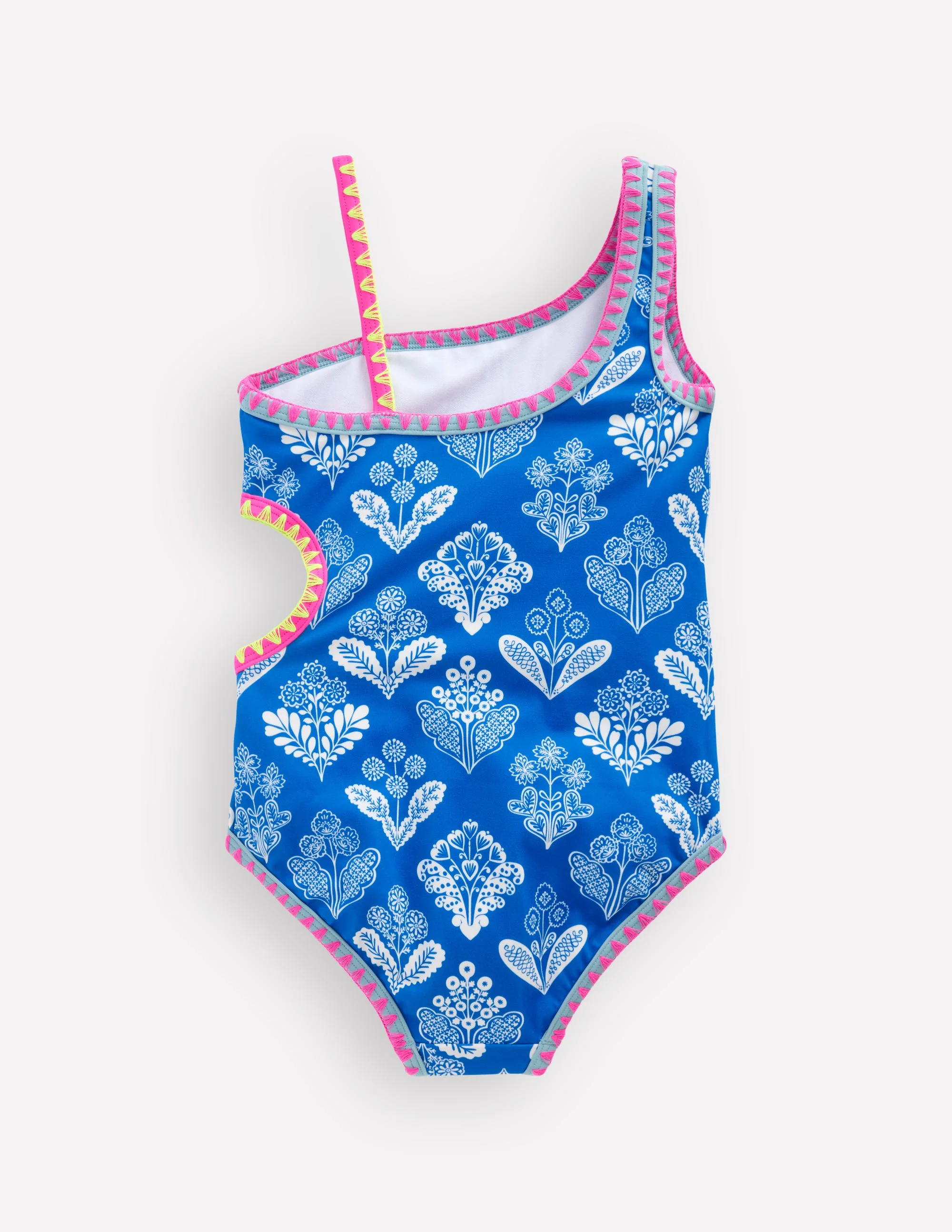 Cut Out Swimsuit-Kingfisher Blue Woodblock - Image 2