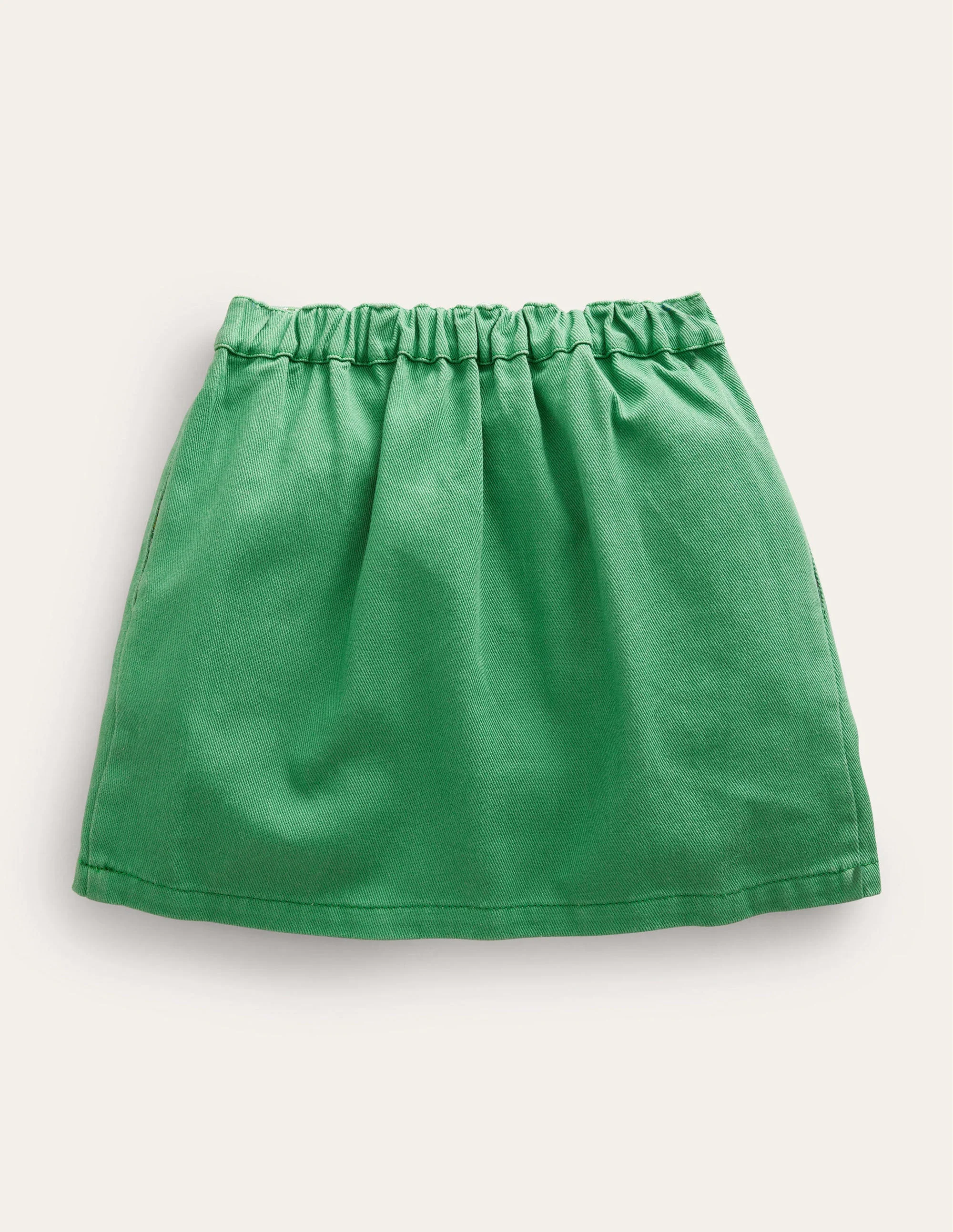 Denim Button Through Skirt-Mountain Green - Image 2