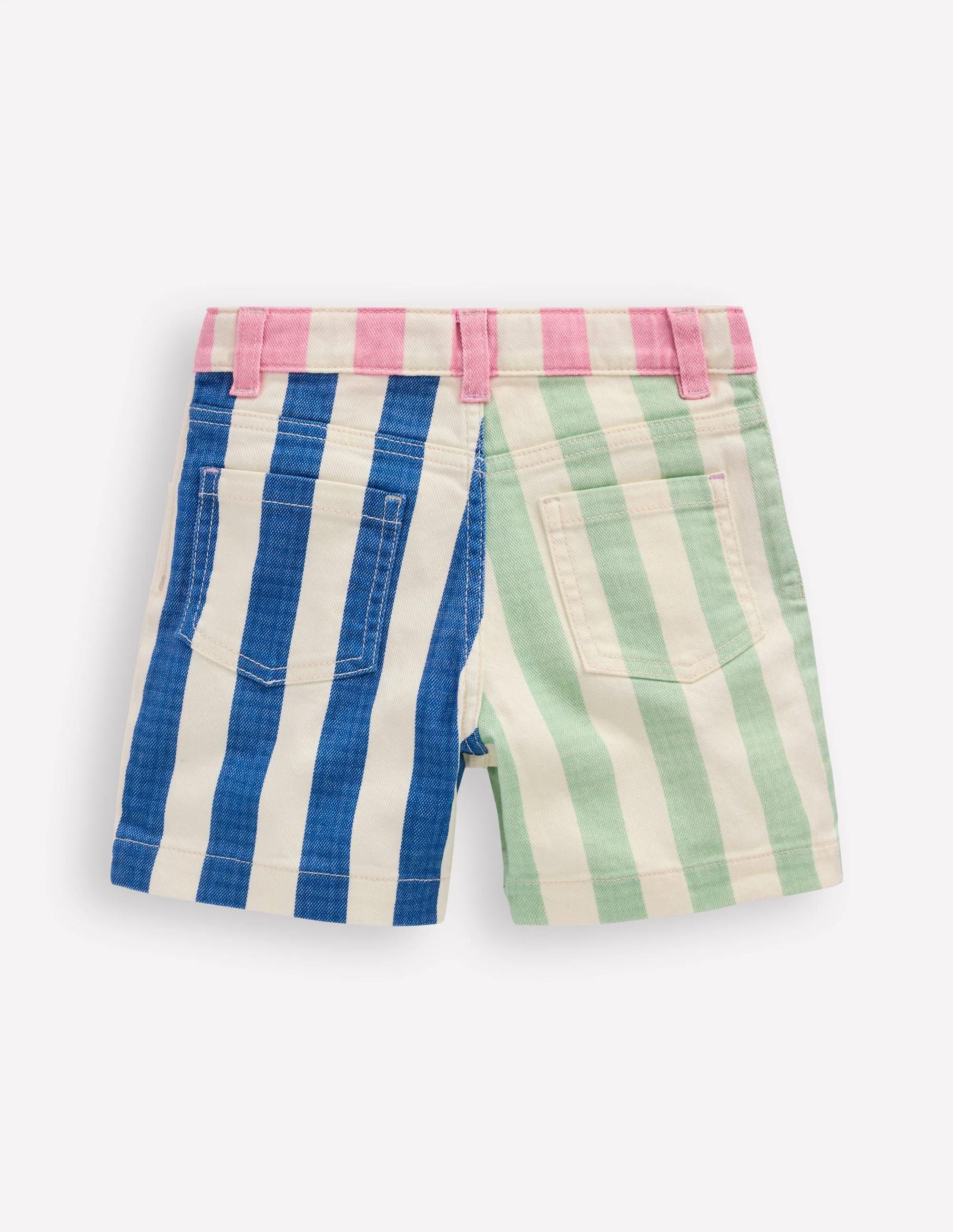 Denim Shorts-Multi Hotch Potch Stripe - Image 2