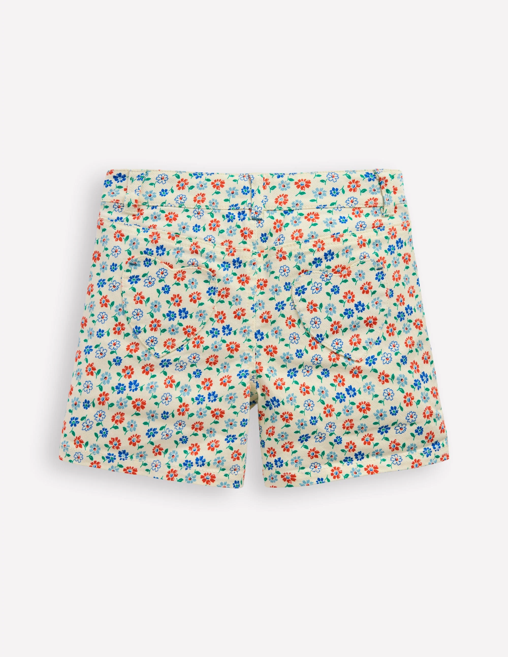 Denim Shorts-Vanilla White Vintage Daisy - Image 2