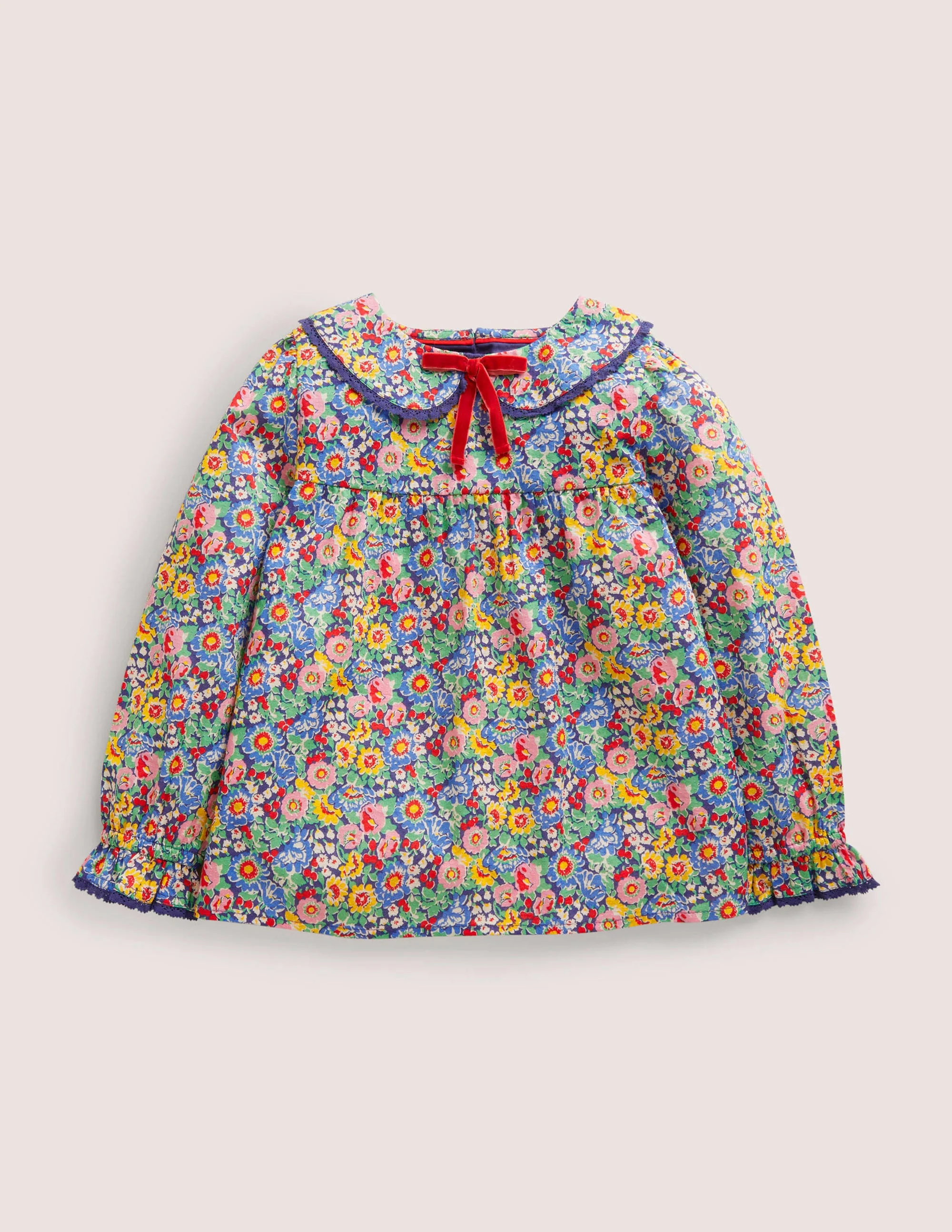 Detailed Collar Woven Top-Multi Floral